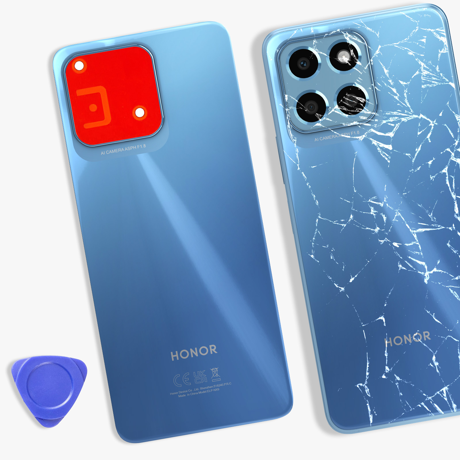Vitre Arrière (cache Batterie) Bleue Pour Honor X8 5G - Pièce De Remplacement Neuve - Marque GLOBALSTOCK