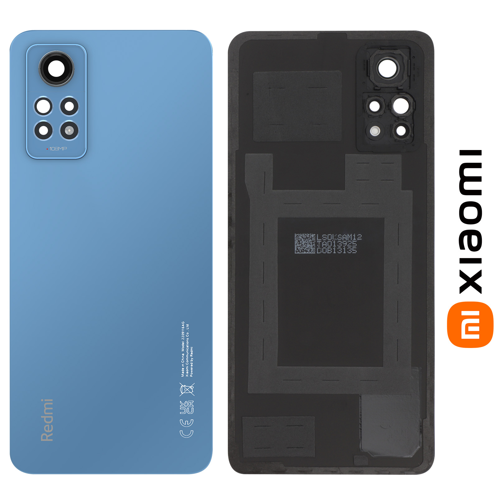 Vitre Arrière Originale Xiaomi Redmi Note 12 Pro 5G Bleu Ciel - Service Pack - Français