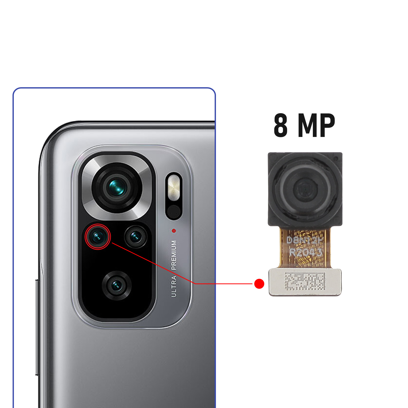 Vetro Fotocamera per Xiaomi Redmi Note 8 Pro vetrino