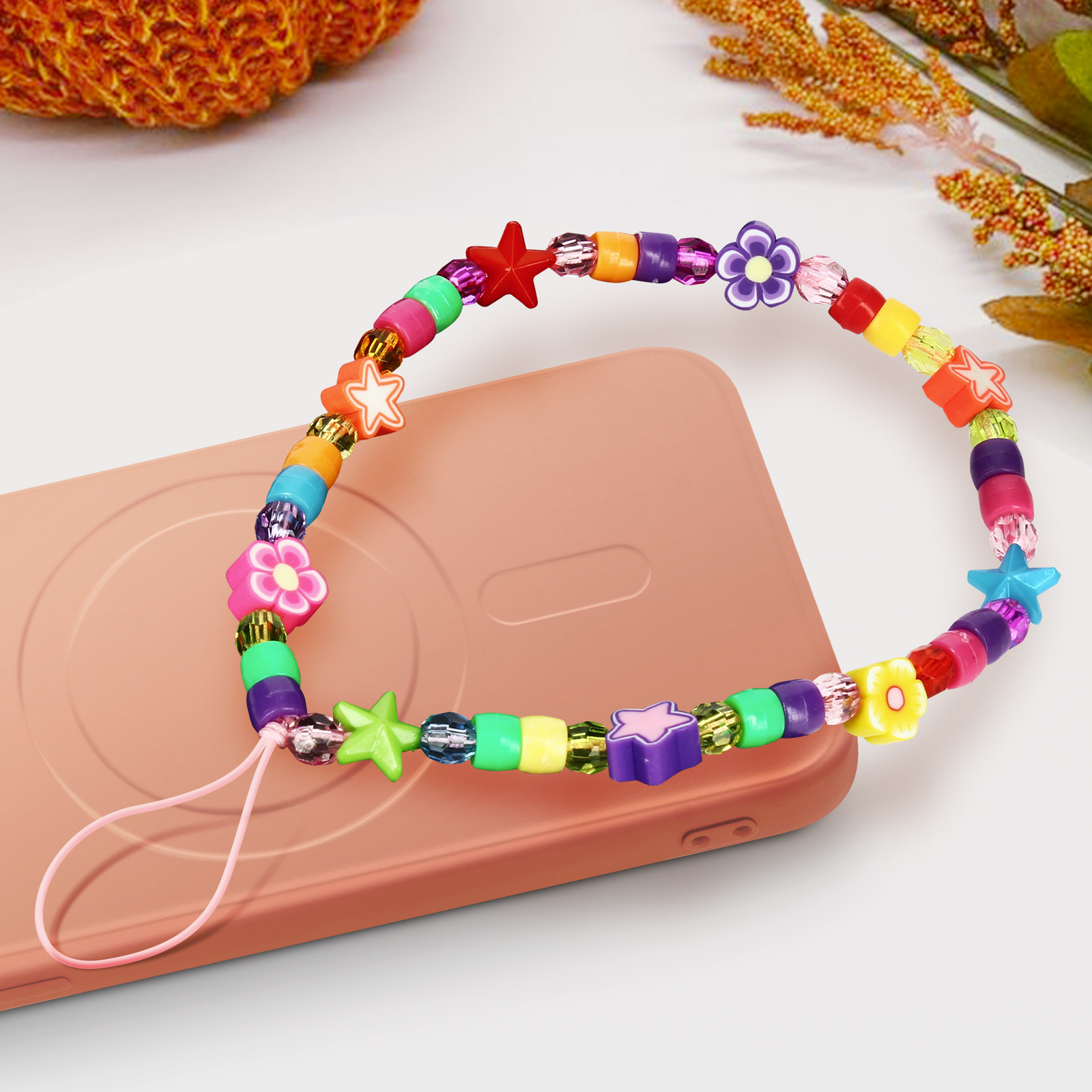 Cosmeria – Dragonne Téléphone Perles & Paillettes – Style Élégant Et Court