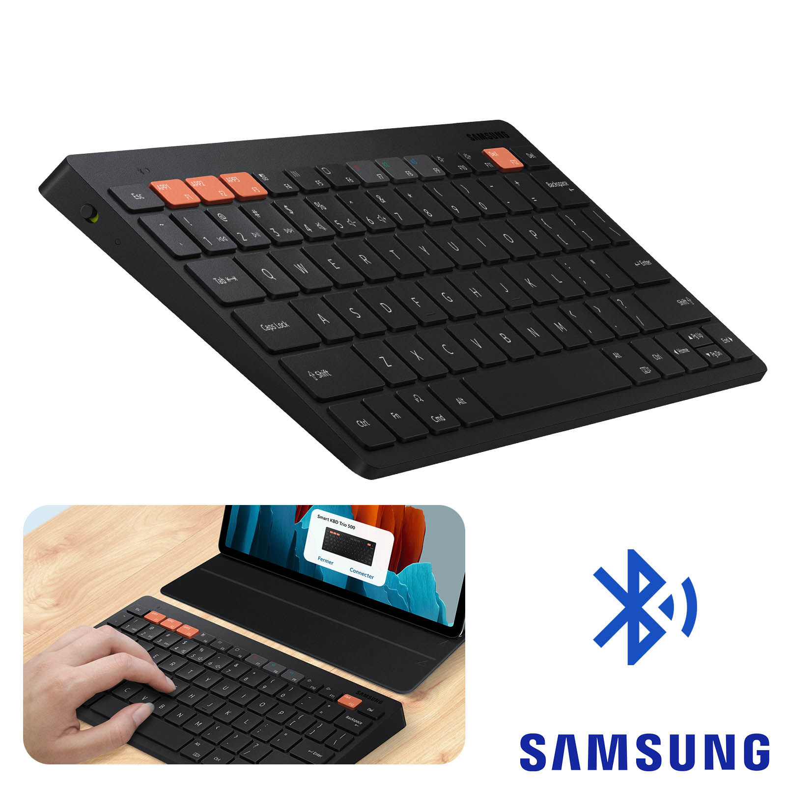Tastatur-Hülle Für Lenovo Tab M11 2024 (TB-330XU/330FU) – Abnehmbare AZERTY Bluetooth-Tastatur, Verstellbar, Mit Stifthalter