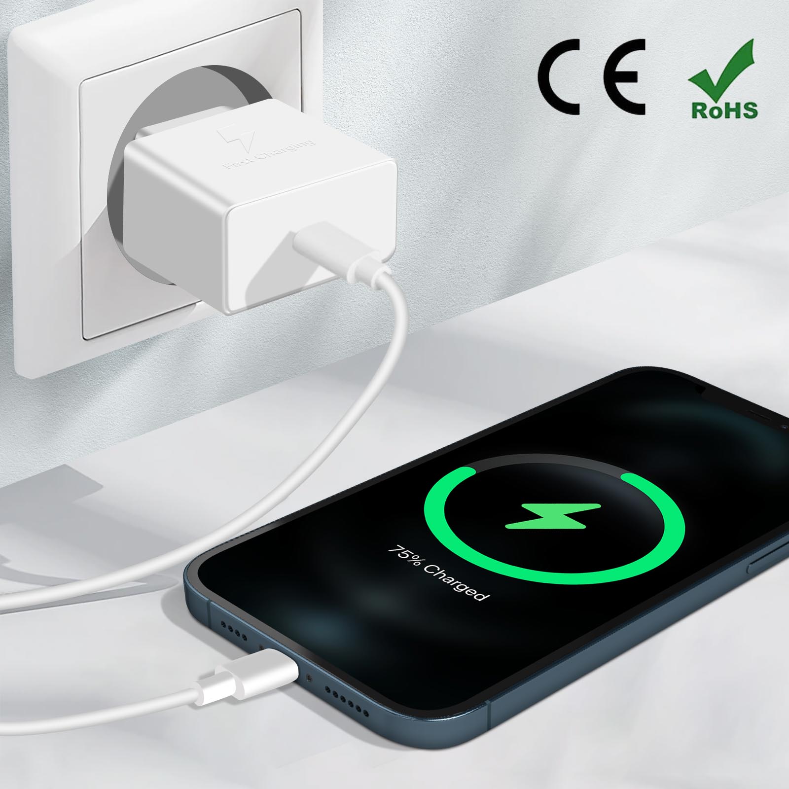 Fenzer 3x Cavi USB In Nylon Per IPhone - Ricarica Rapida E Sincronizzazione Dati (3 Ft, Bianco) - Foto 2