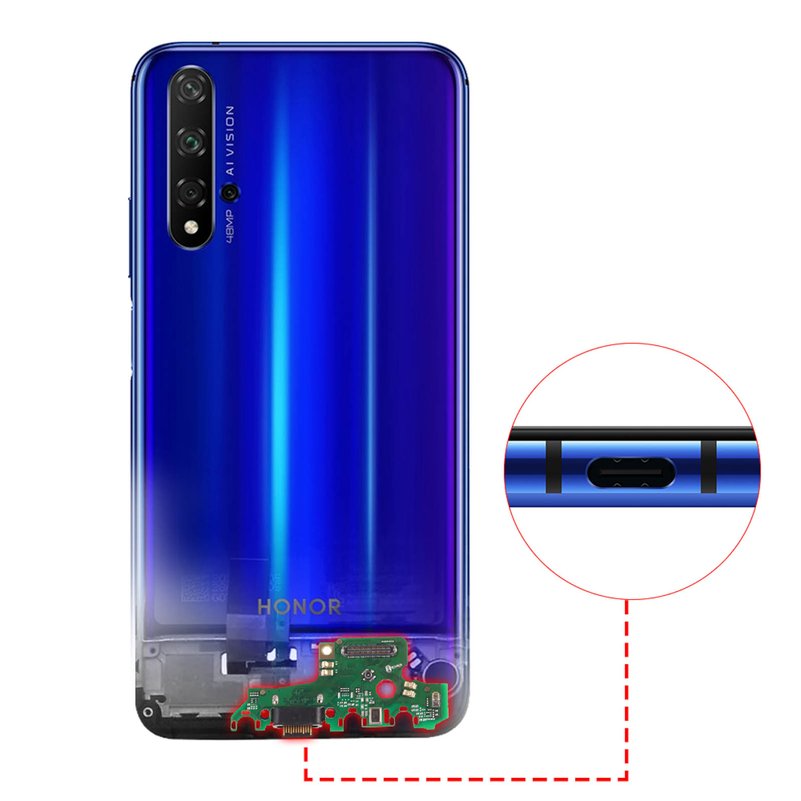 Pour Honor X7 / Play 30 Plus nappe connecteur de charge dock + micro