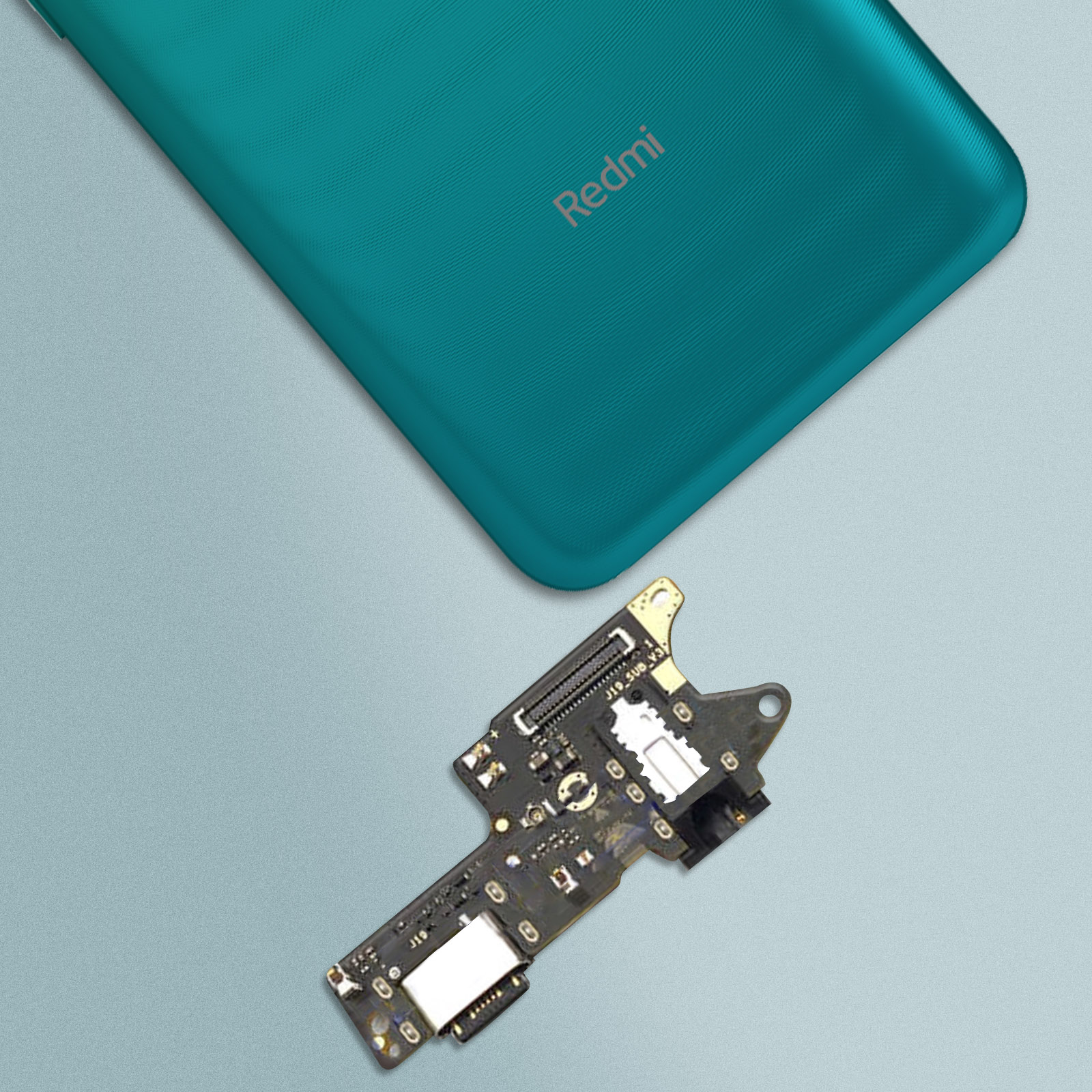 SRJTEK Porta Di Ricarica USB Per Xiaomi Redmi 9A / 9C - Kit Completo Con Jack Audio E Microfono Per Riparazione