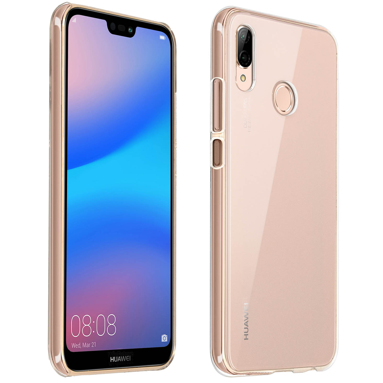 Moex® Cover Alpha Ultra-sottile Per Huawei P20 Lite – Rigida Antigraffio, Nero Metallico – Custodia In Plastica E TPU - 3