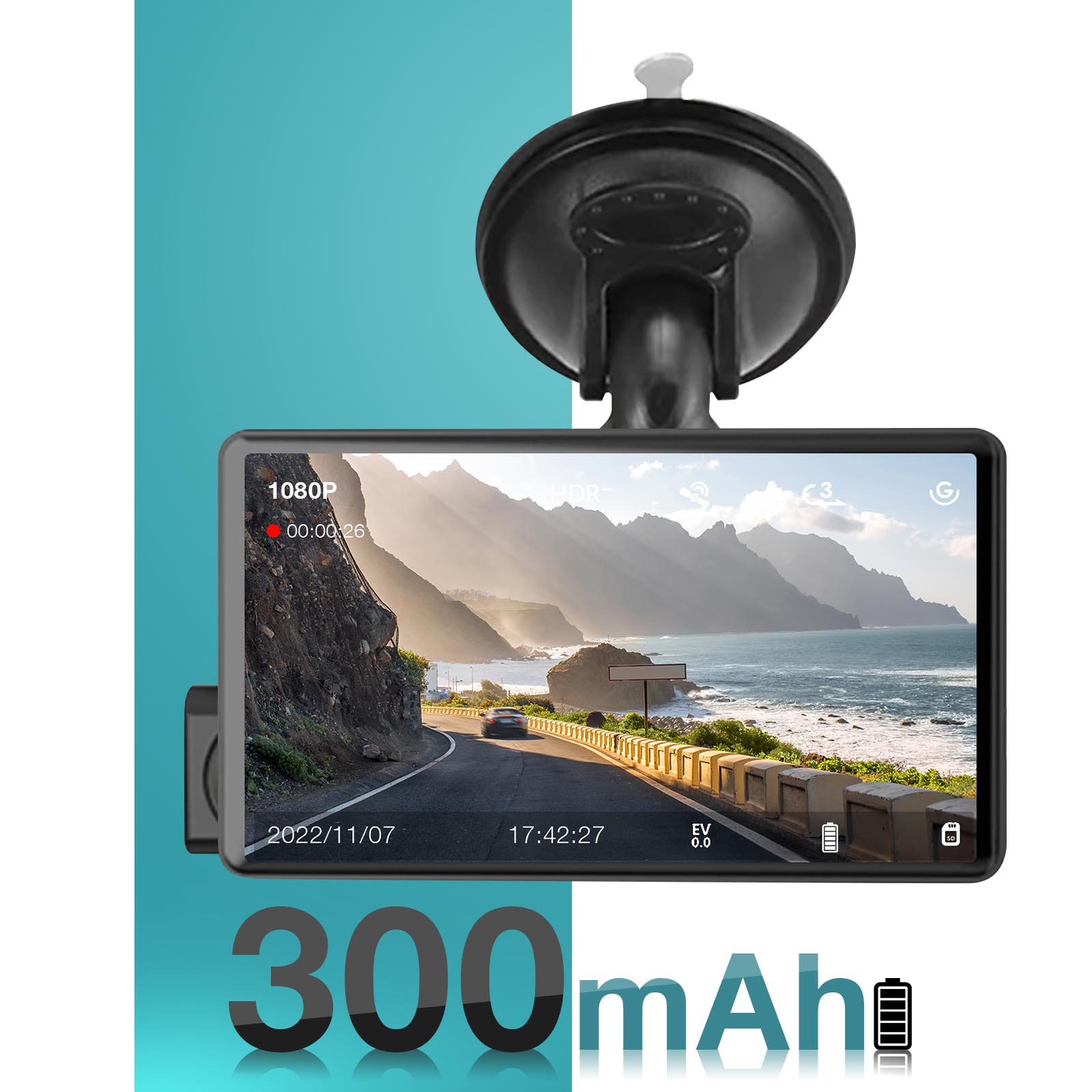 TKMARS Dashcam Voiture Avant et Arrière 1080P FHD Caméra Embarquée