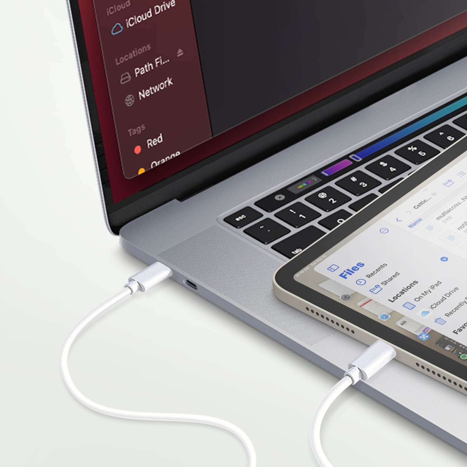 Techgear Cavo USB-C A USB-C 3.1, 30 Cm, Bianco, Ricarica Rapida 3A/100W E Trasferimento Dati 10 Gbps Per IPad Pro, Smartphone E Tablet
