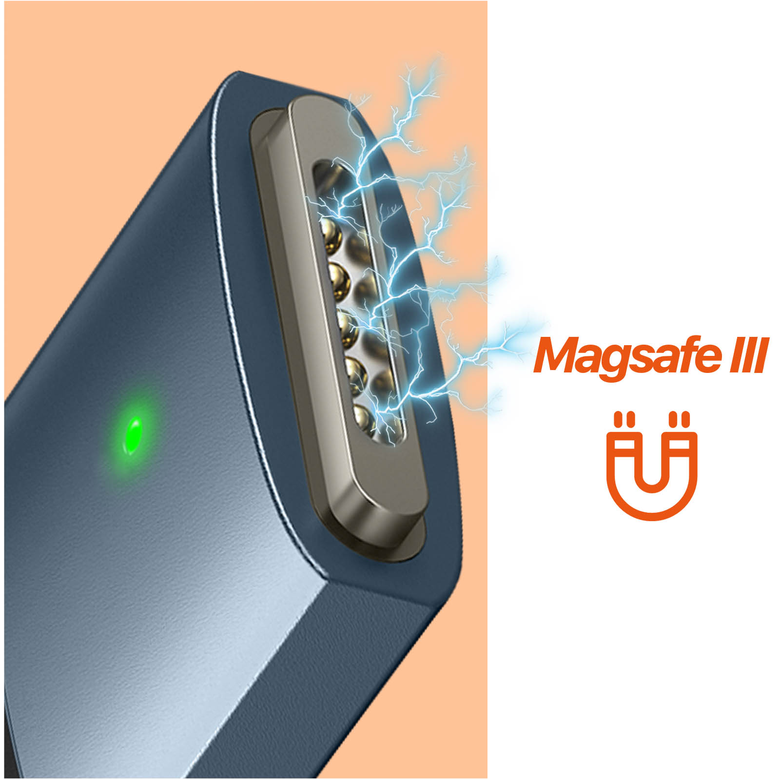 Paquete de 2 adaptadores USB C magnéticos de 140 W, Conector magnético