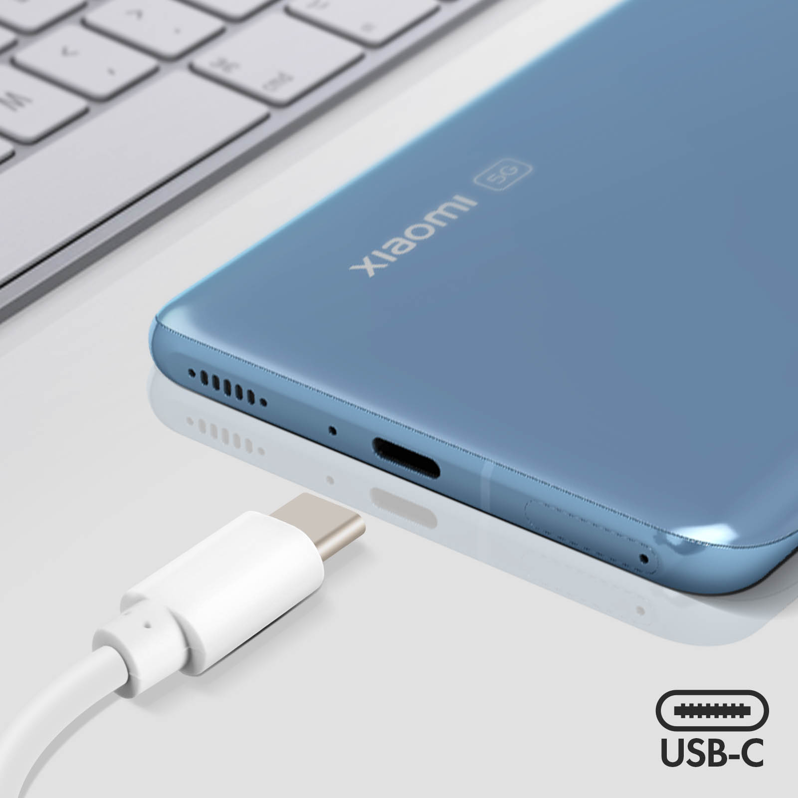 Cavo USB 3.1 Tipo C Da 1 Metro – Connettore Lungo 8 Mm – Adatto Per Hotwav W10 Pro – Ricarica E Dati – Colore Bianco