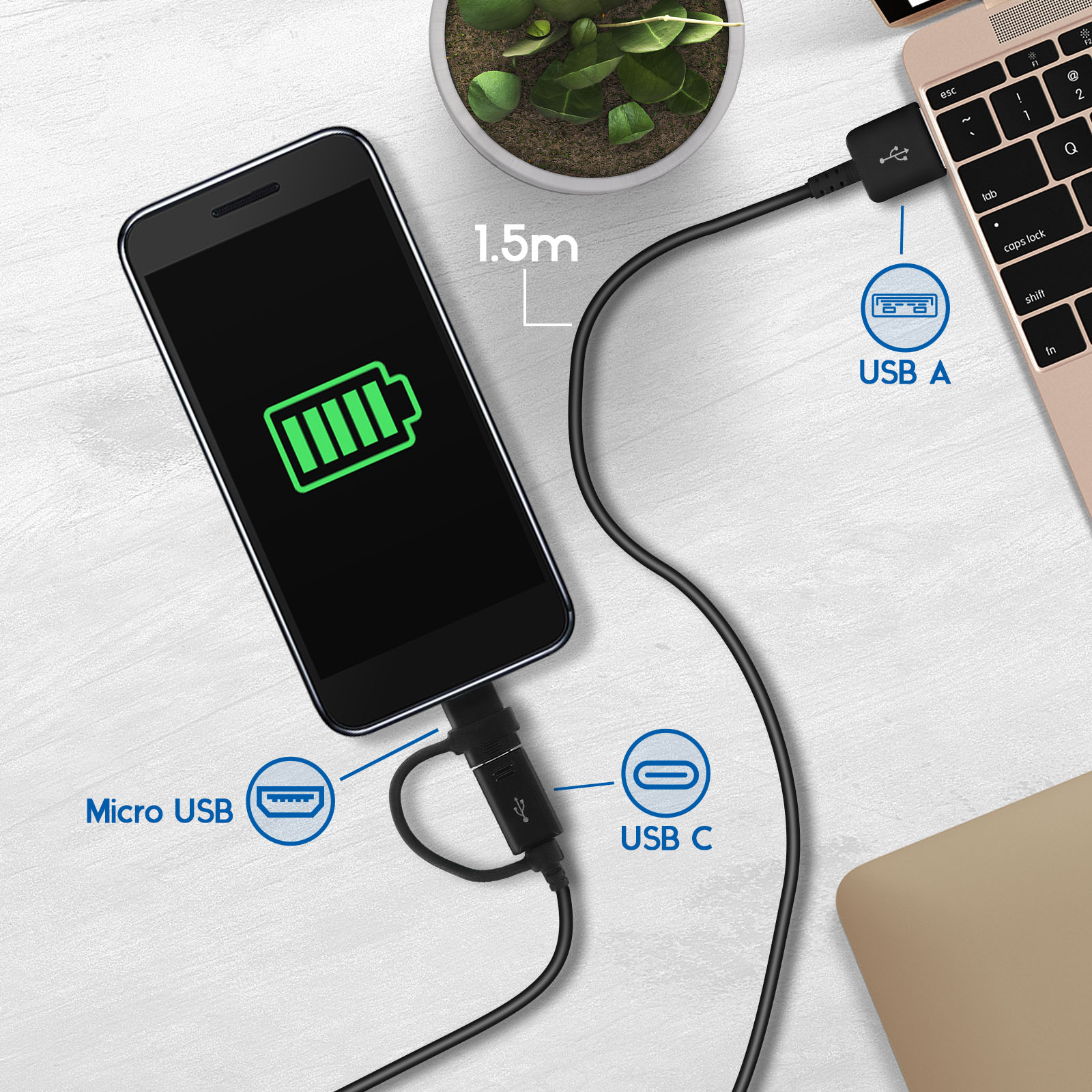 vhbw cavo di ricarica USB compatibile con Garmin Forerunner 935