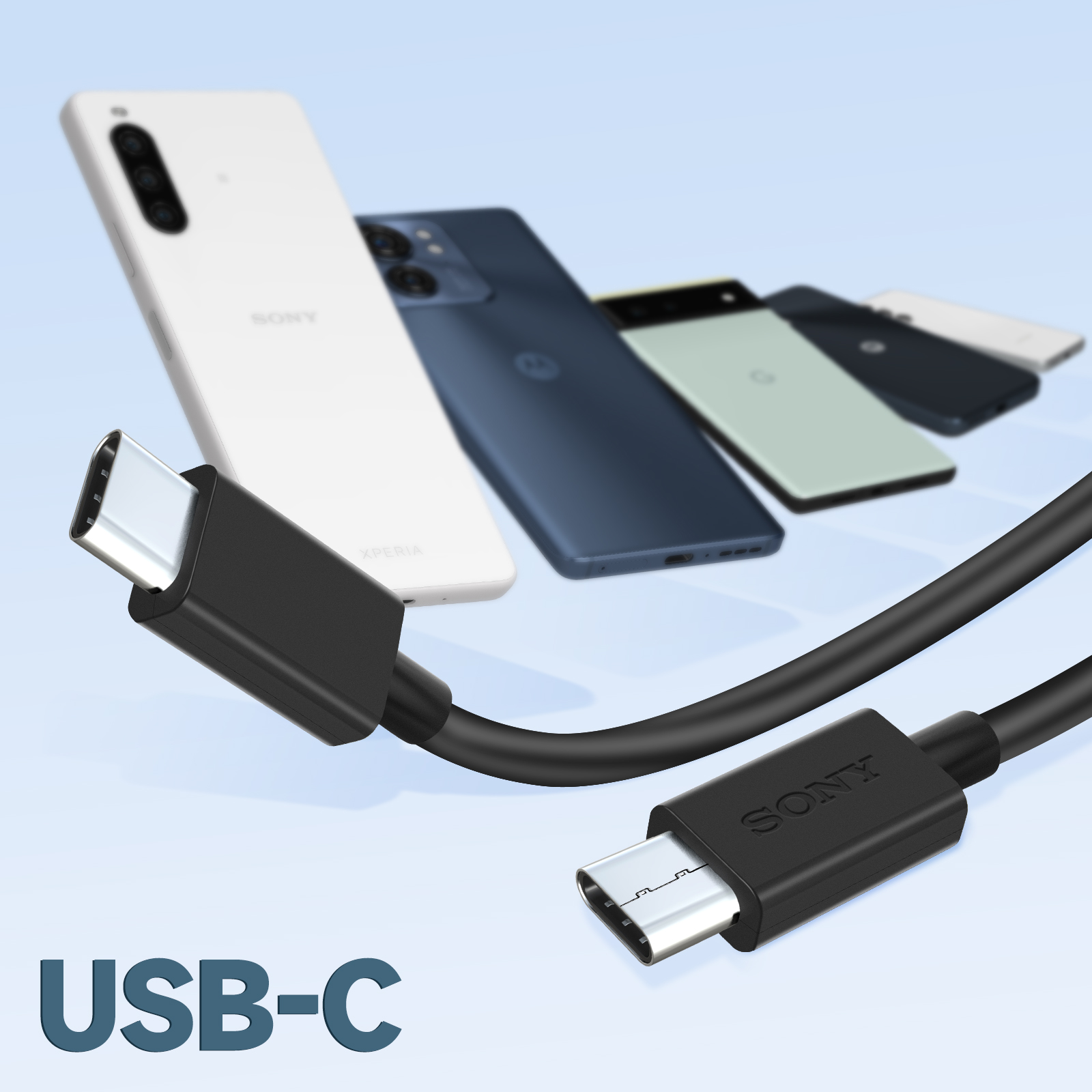 Cavo USB-C A USB-C 1 Metro Per Sony Xperia 10 III – Ricarica Rapida E Trasferimento Dati 480 Mbps