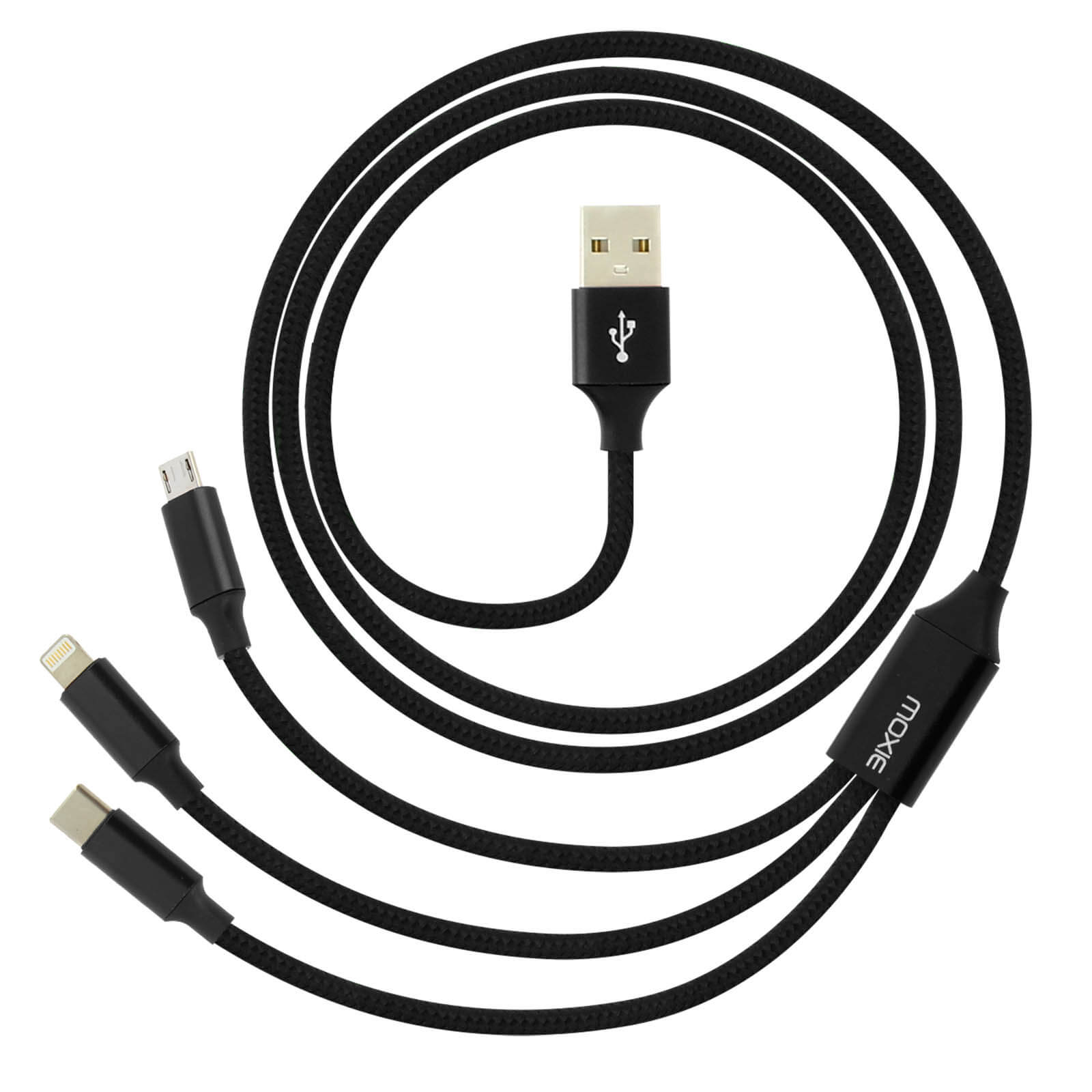 USB C Lightning Micro USB Cavo Di Ricarica Rapida 3 In 1 Intrecciato Oro Per Iphone Samsung E Altri Usb C D 948073 - Foto 3
