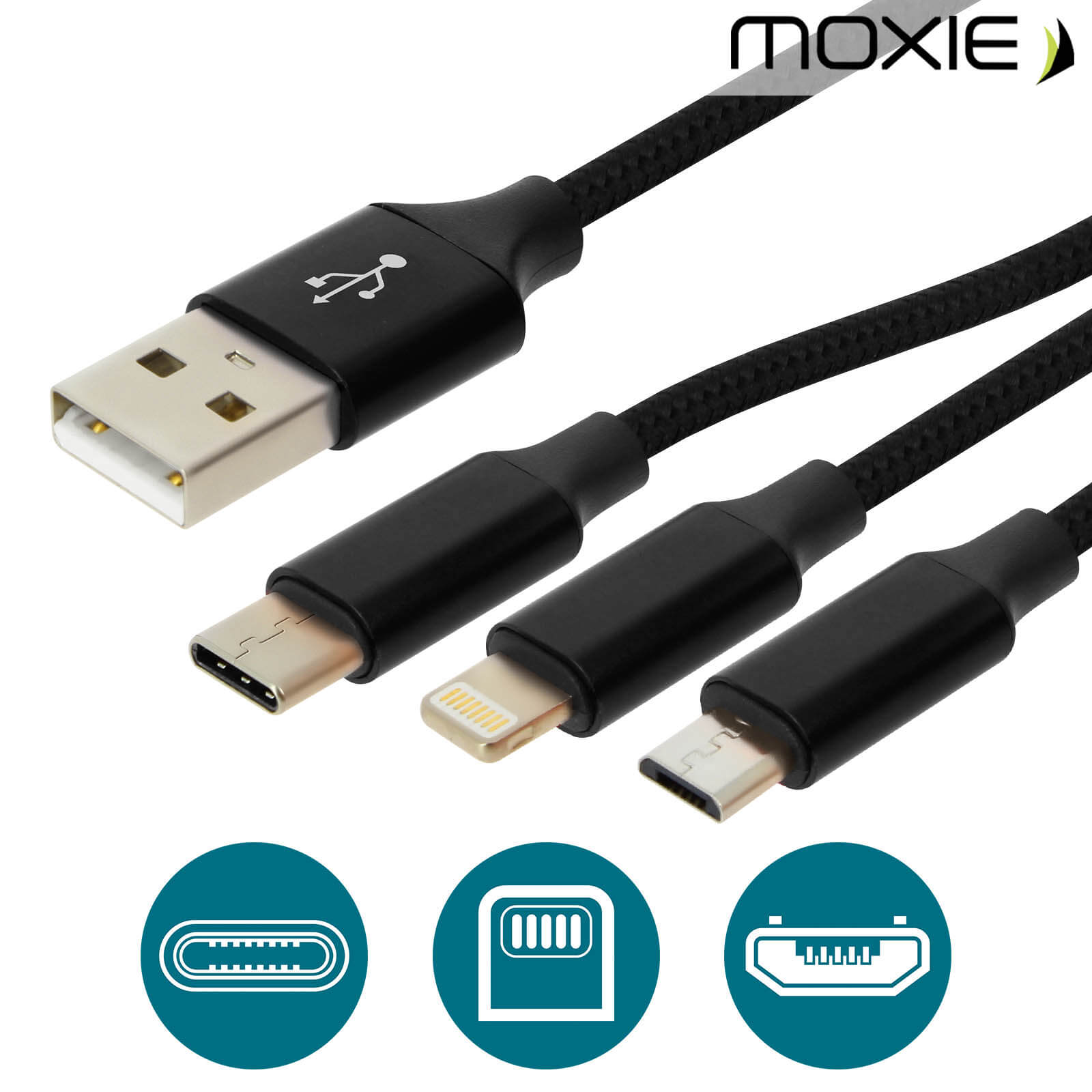 USB C Lightning Micro USB Cavo Di Ricarica Rapida 3 In 1 Intrecciato Oro Per Iphone Samsung E Altri Usb C D 948073 - Foto 5