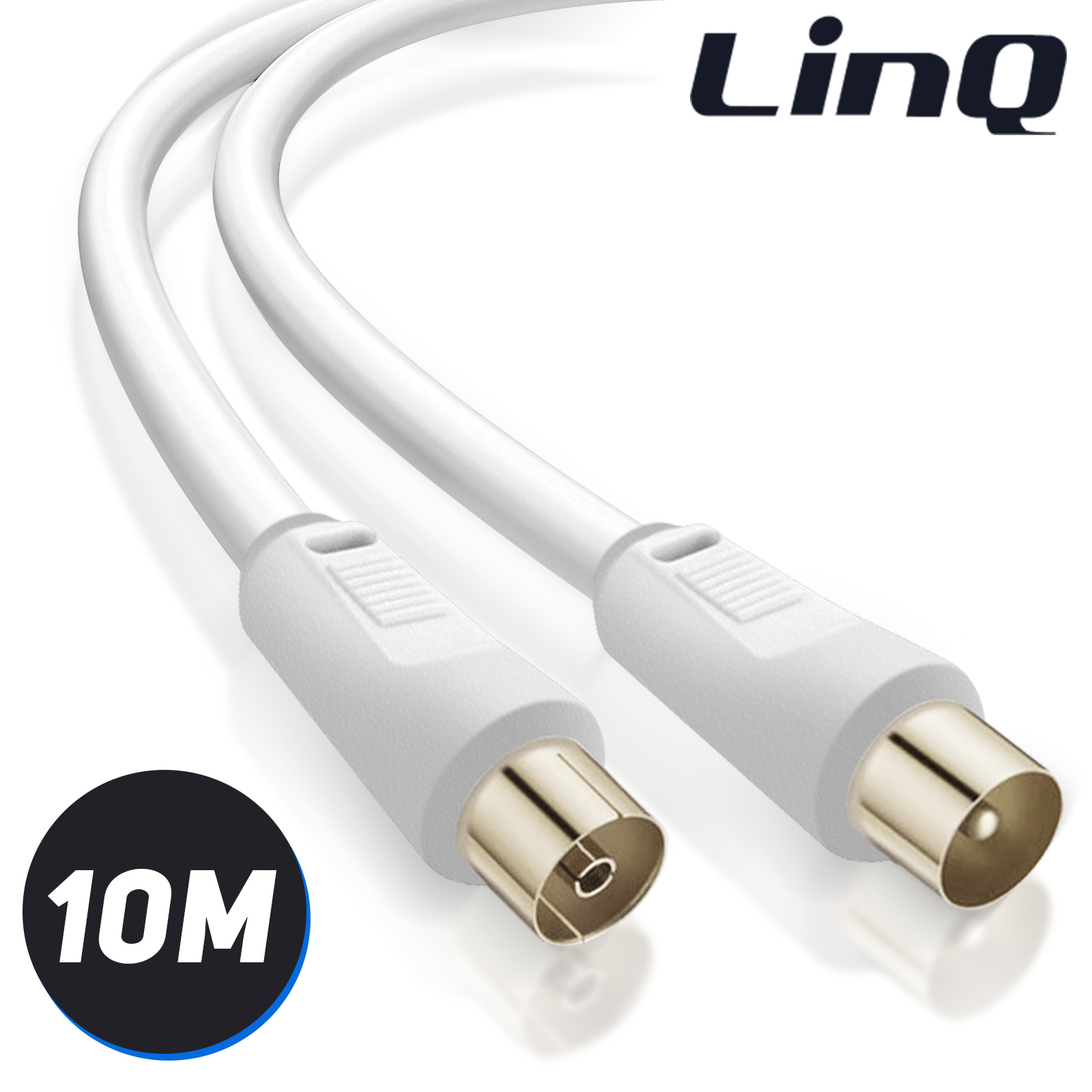Câble Antenne TV Coaxial 10m, Mâle/femelle, Blindage 105dB | 75 Ohm, Quadruple Blindage | Pour TNT (DVB-T2), Radio, TV Câble