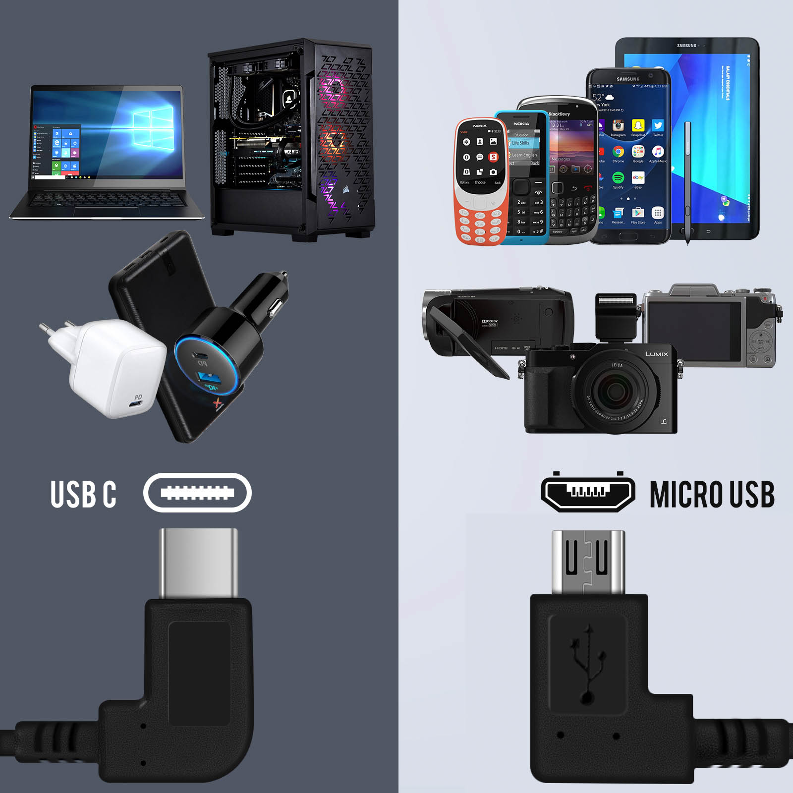 C ble Adaptateur Coud USB Type C Vers Micro USB 27cm Noir Fran ais