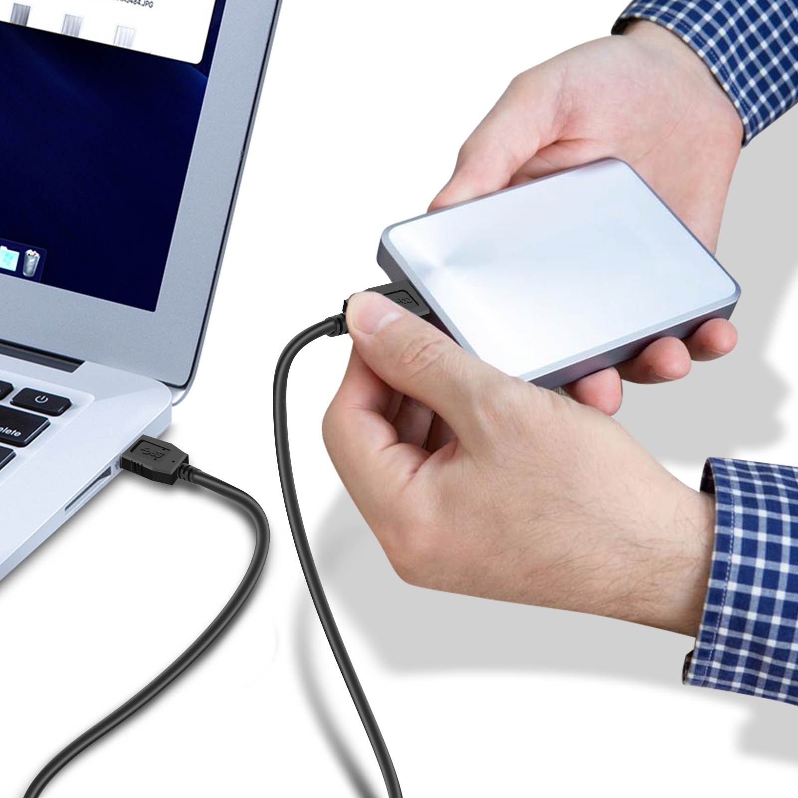 EMSea Cavo USB 3.0 Da Tipo A A Micro-B - 30 Cm - 5 Gbps - Per Hard Disk Esterno, Galaxy S5, Note 3 - Ricarica E Trasferimento Dati - 2