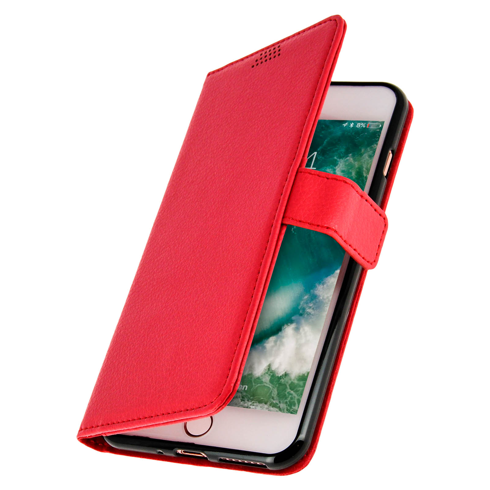 EYZUTAK Custodia A Portafoglio Per IPhone 7 Plus/8 Plus | Pelle PU Verde Scuro Con Chiusura Magnetica, Cavalletto E Slot Per Carte