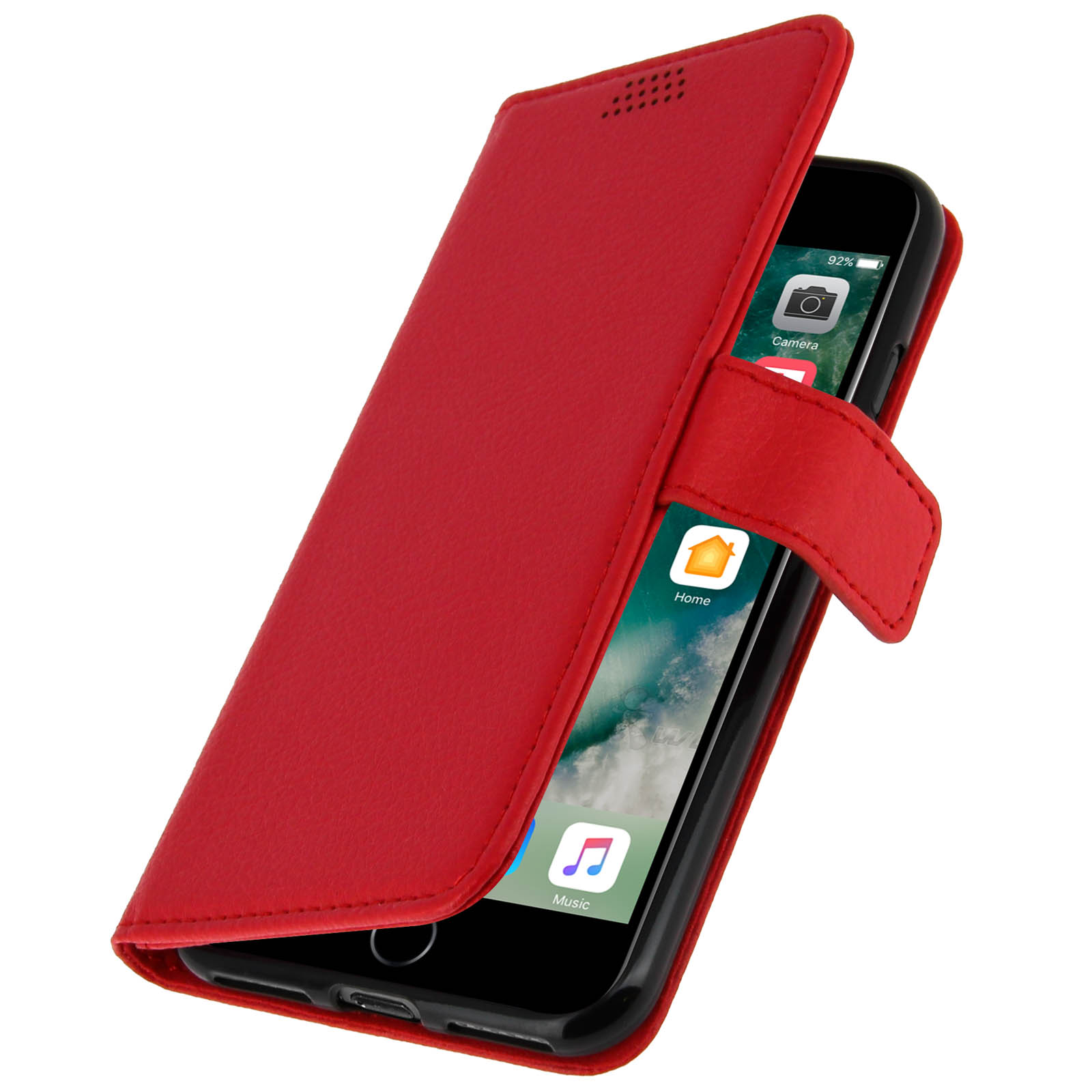 Custodia Portafoglio Stand Case per Apple iPhone SE 2022, 2020 / iPhone 8, 7 – Rossa - Italiano
