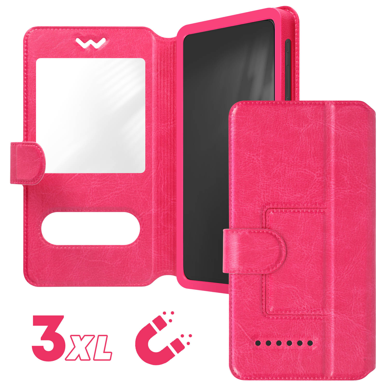SATURCASE Custodia a portafoglio per Nokia G42, in pelle PU, con chiusura magnetica, scomparti per carte di credito, per Nokia G42 (XY-rosa