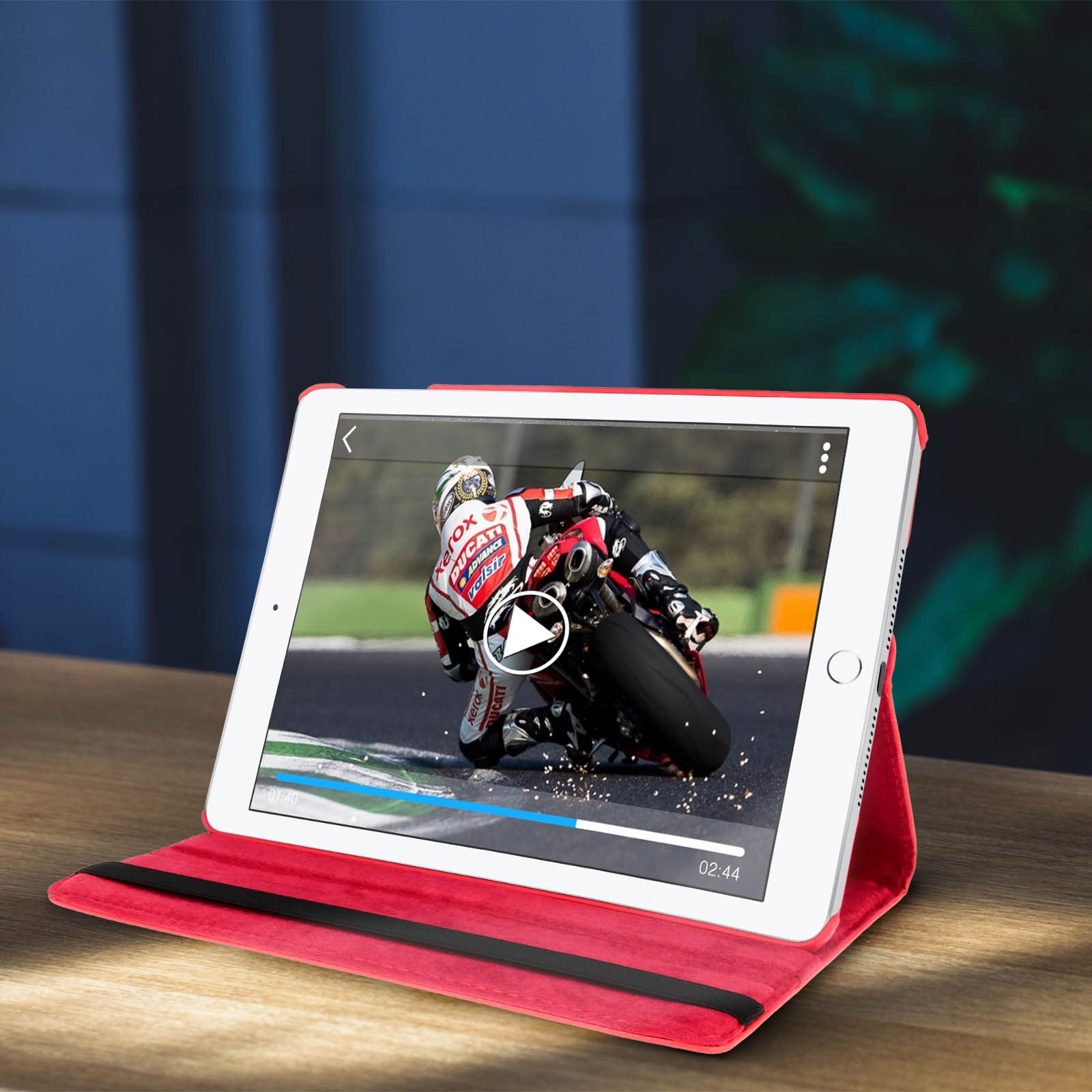 Housse Coque Rotative 360° Pour IPad 9.7" (6ème Génération 2018) - Rouge, Neuve
