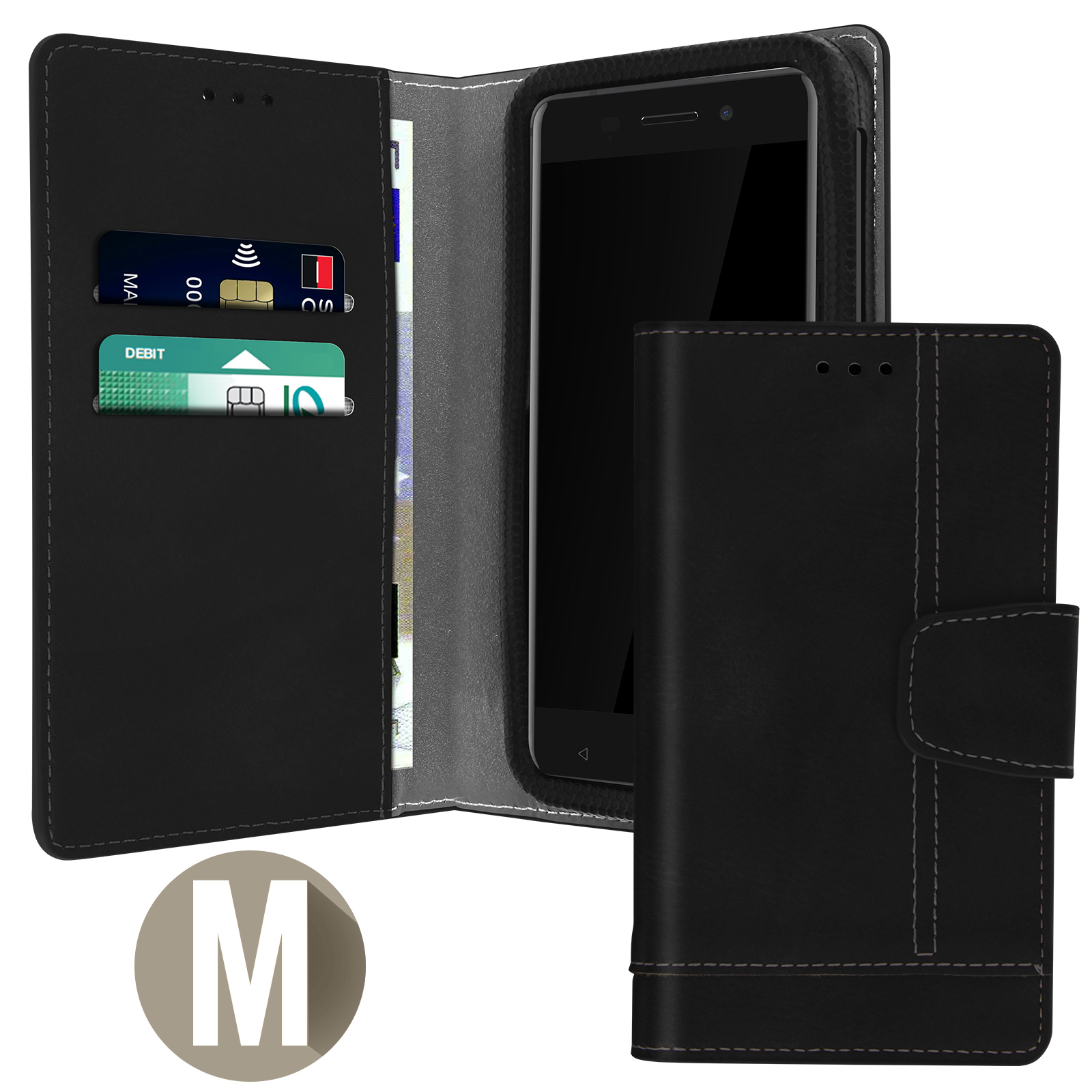 Étui en cuir PU pour Nokia 1.4 avec rabat, support folio et fente pour