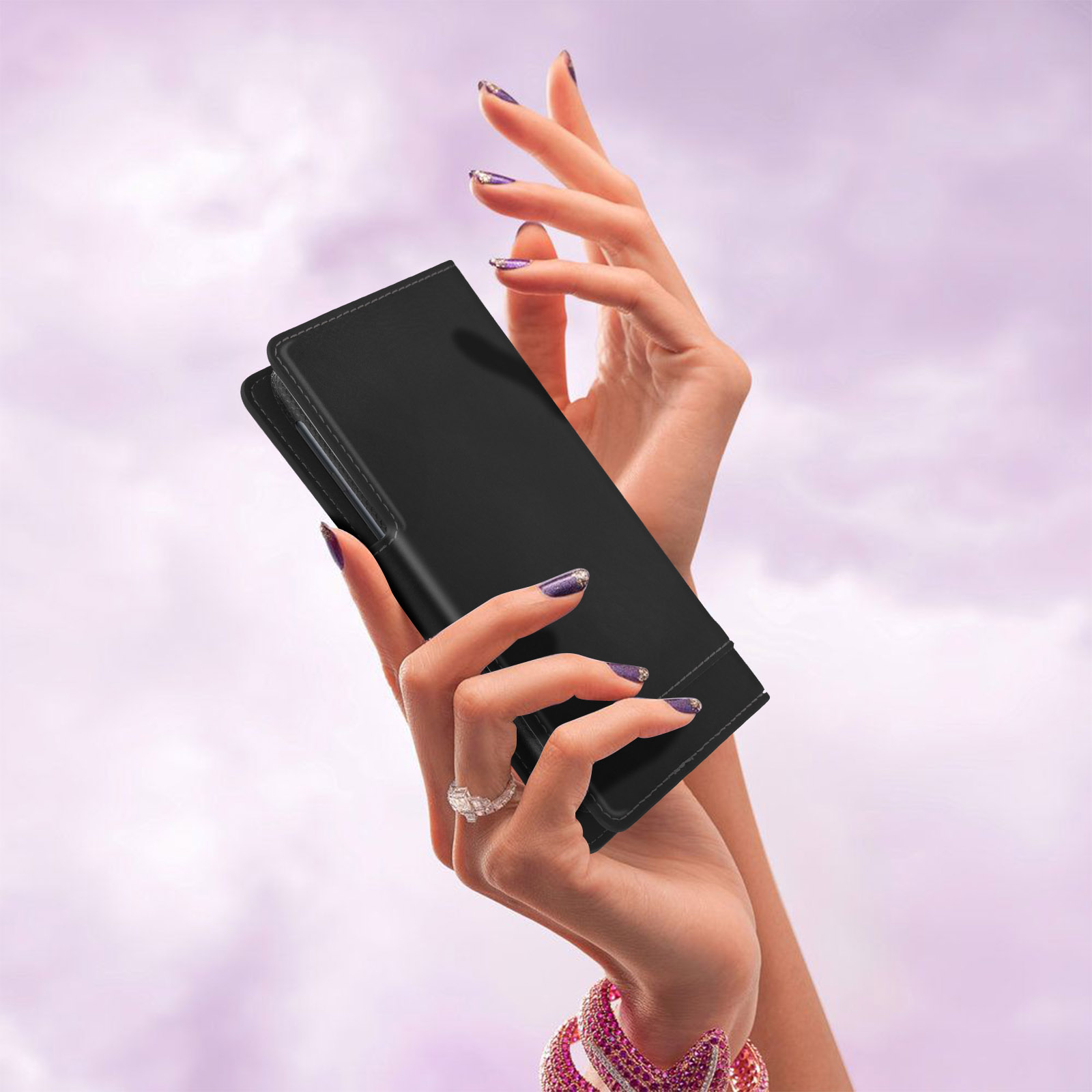 Étui Portefeuille Juicy Couture Noir Brillant Pour Mobile – Neuf Et Garanti Authentique !