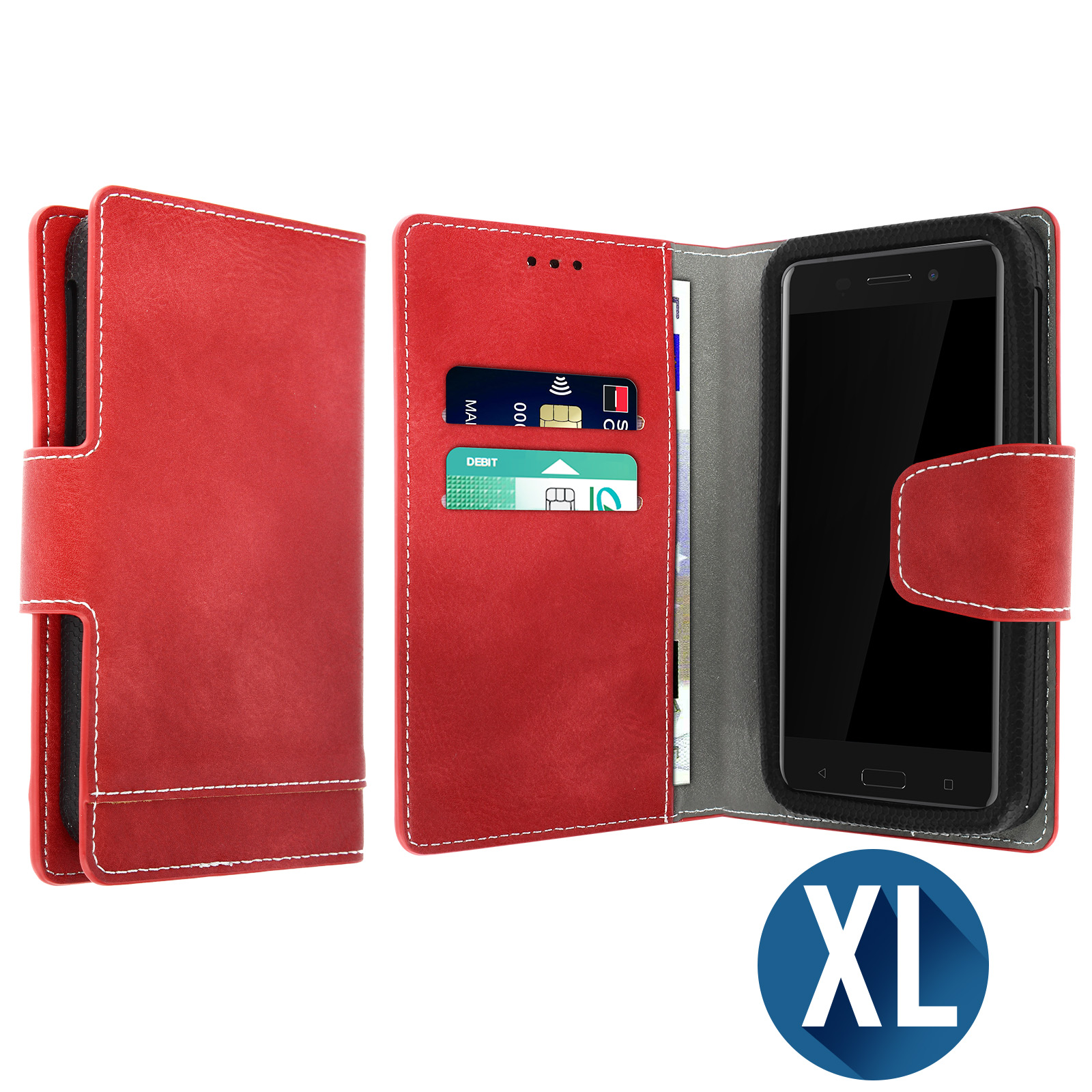 Cover Portafoglio In Pelle Con Supporto Per Motorola Moto E6 Plus, Custodia Con Slot E Chiusura Magnetica - 2