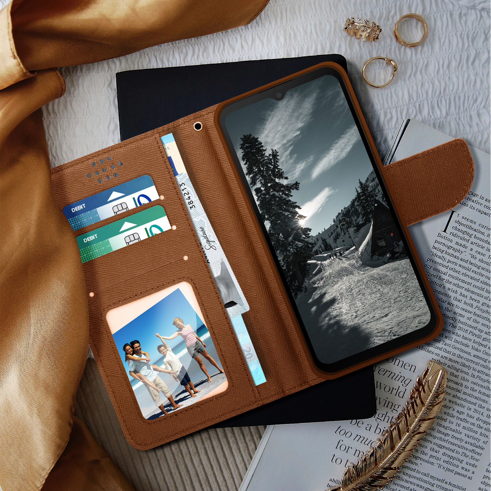 Housse Etui Universel Clapet Fenêtre Smartphones 5.5 à 6 pouces