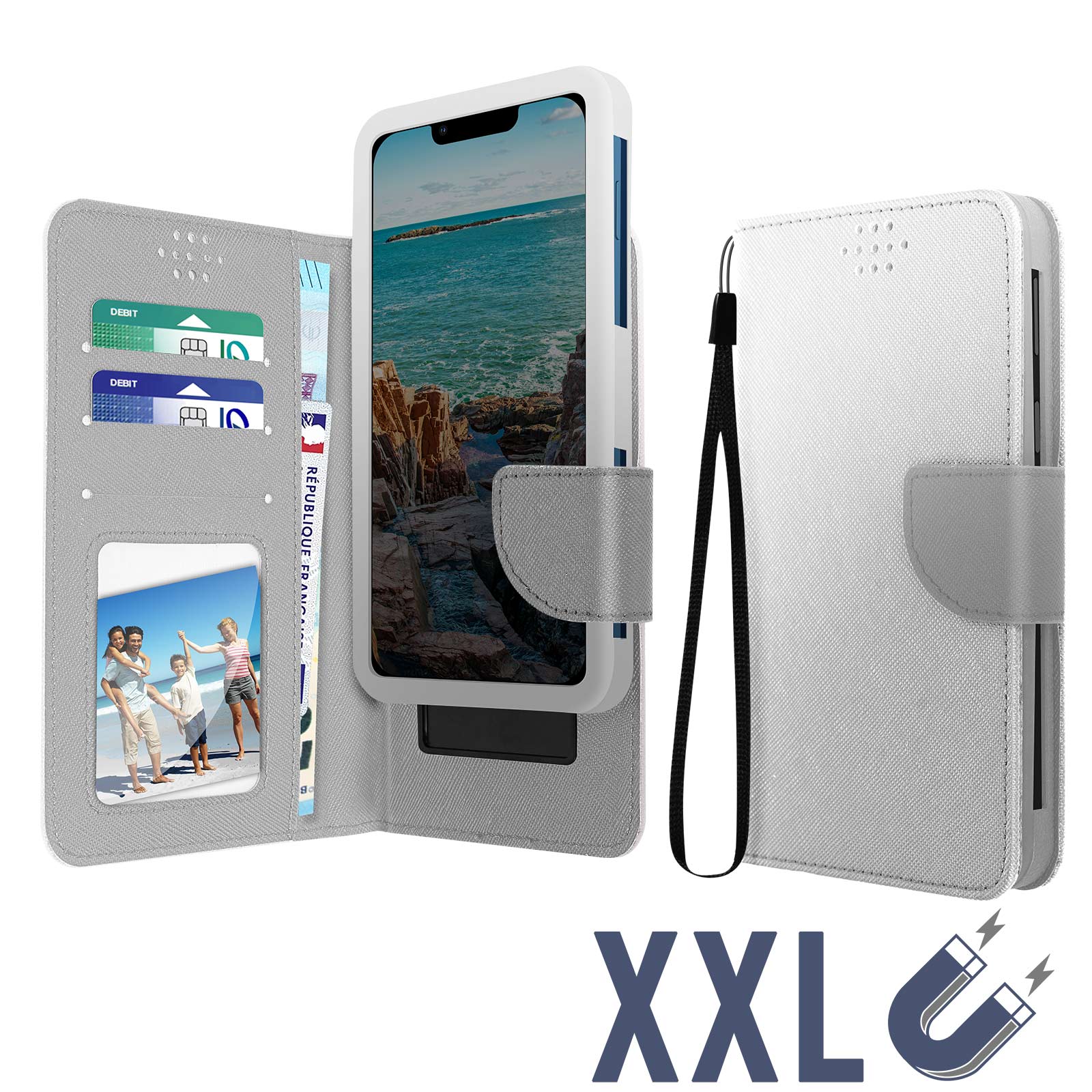 CUSTODIA S-POCKET BOOK ORIZZONTALE SILICONE FLIP CASE PER LG G4 BLACK - Foto 5