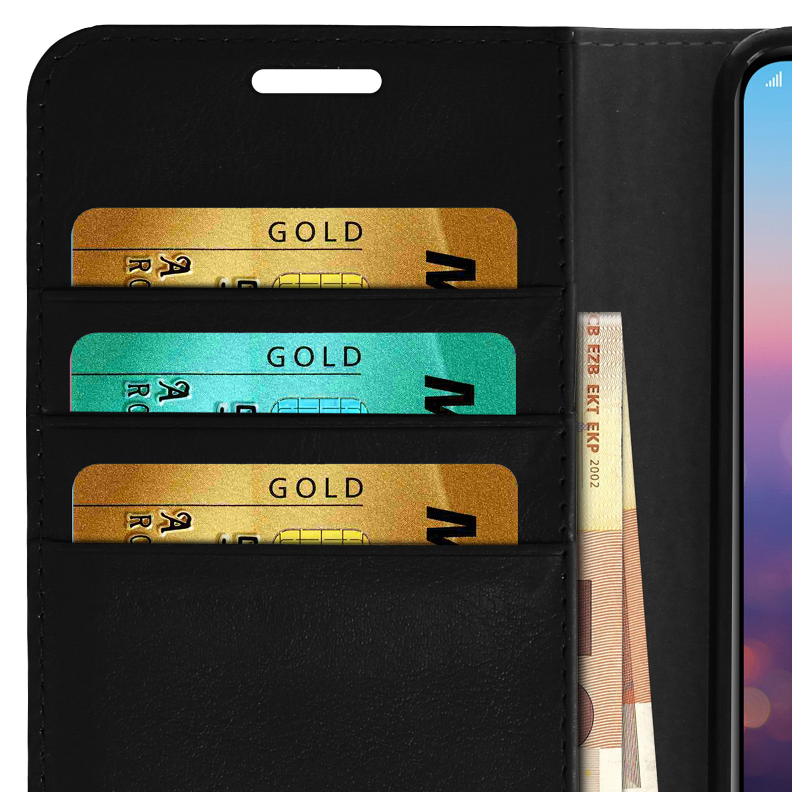 Housse Folio En Cuir Pour Huawei P20 Pro - Porte-cartes Et Fonction Stand, Couleur Rouge, Neuve
