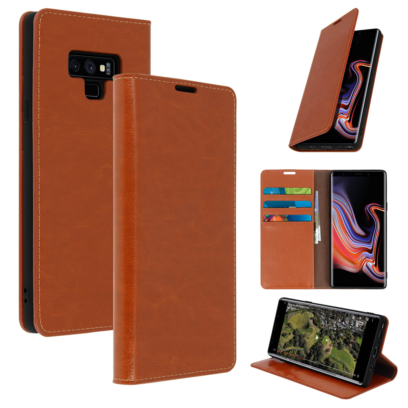 Cadorabo Case For Huawei P9 PLUS In NIGHT BLACK - Protective Cover In Flip Design