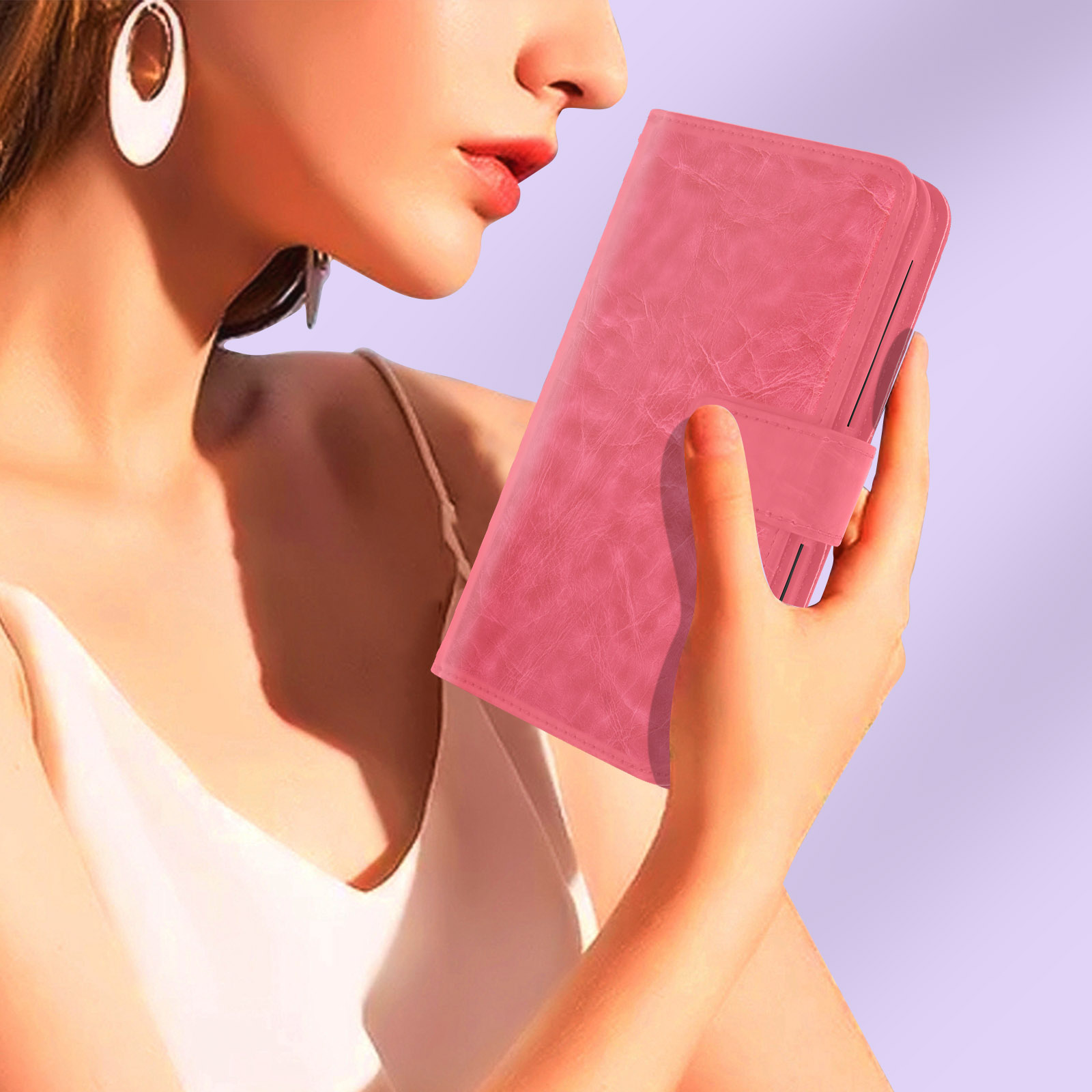 Saturcase - Custodia a portafoglio per Nokia 2.3, in pelle PU con
