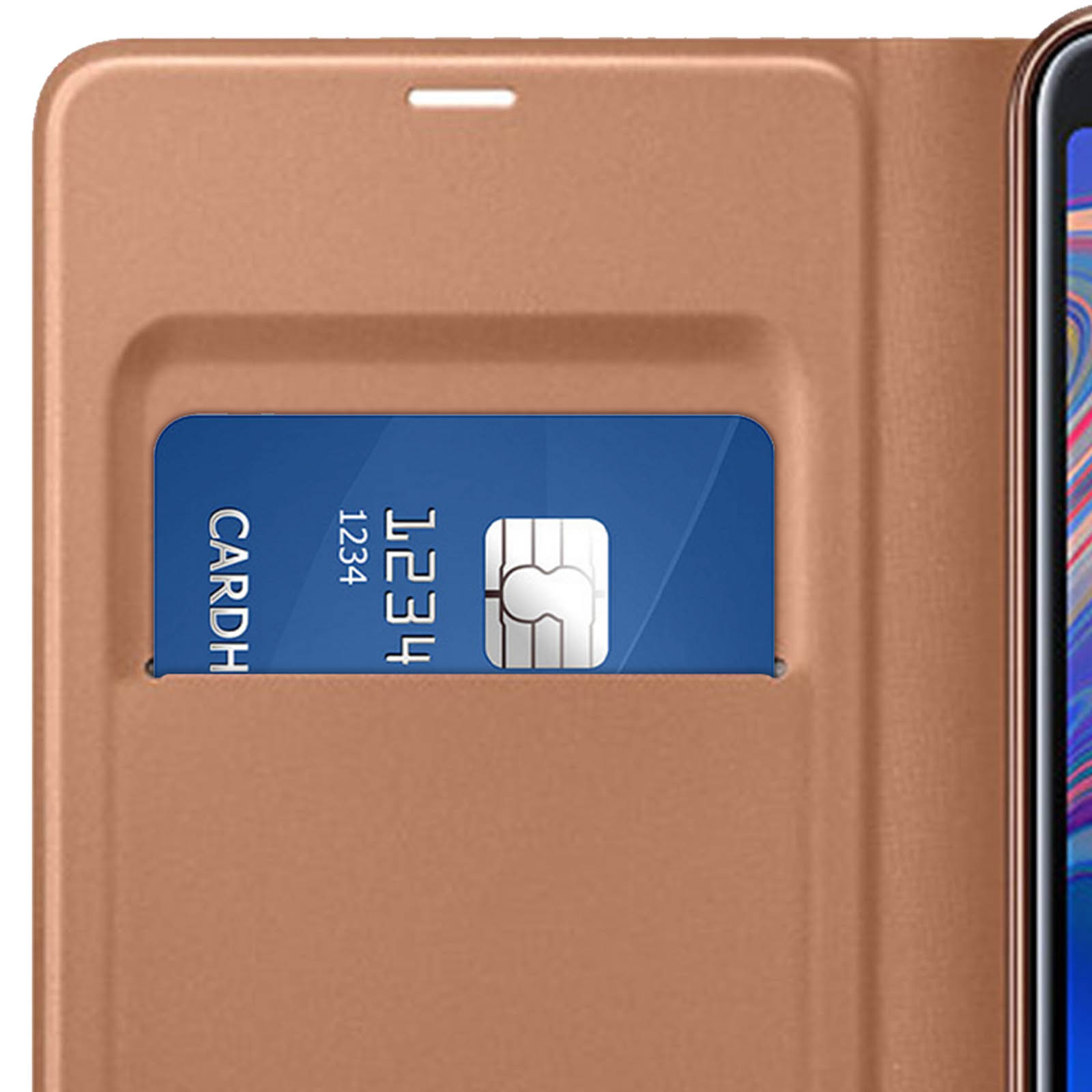 Cadorabo Custodia Libro per Huawei P20 LITE in CLASSY ORO ROSA - con Vani di Carte, Funzione Stand e Chiusura Magnetica - Portafoglio Cover Case Wallet Book Etui Protezione