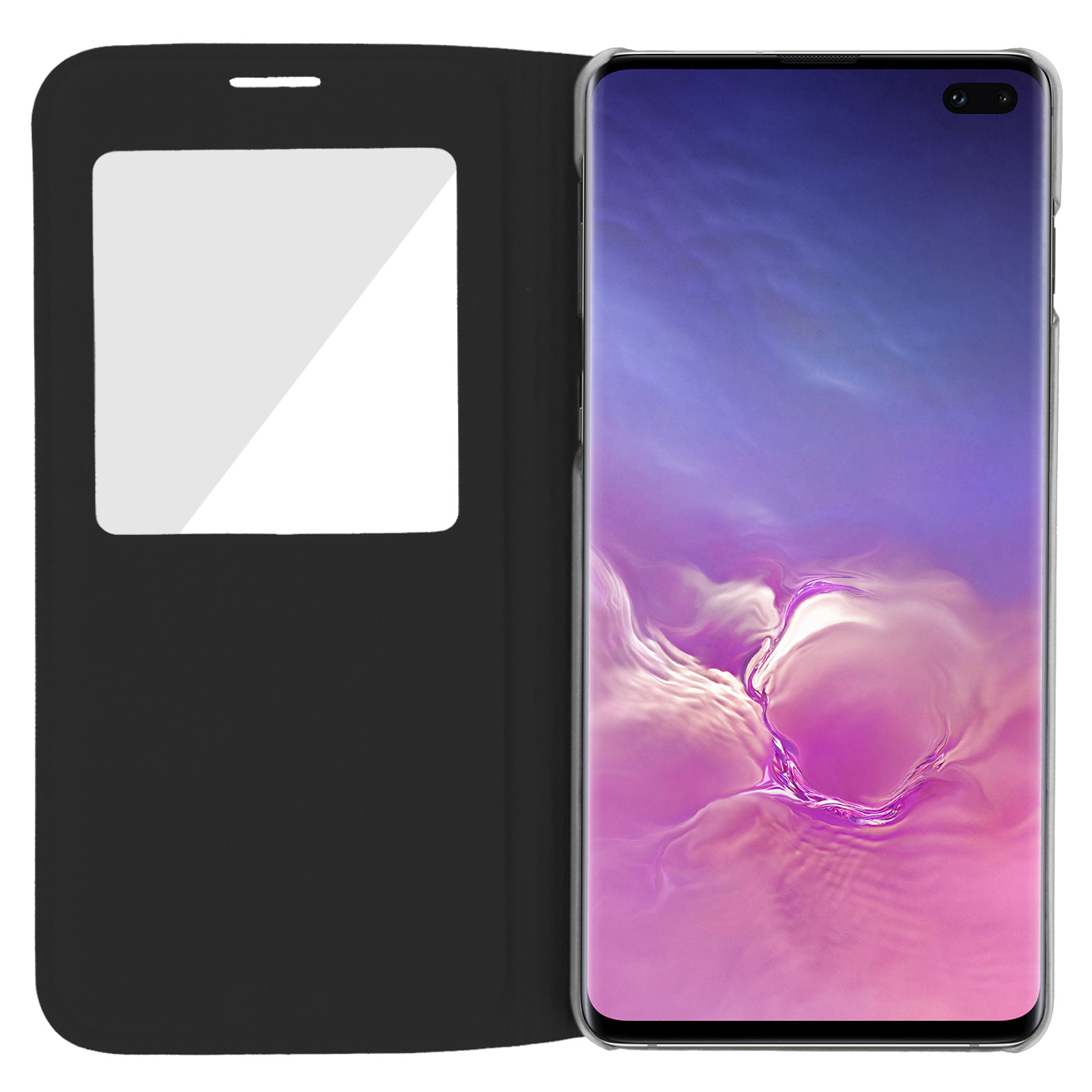 Custodia Flip In Pelle PU Con Finestra Visibile E Chiusura Magnetica Per Sony Xperia 10 Plus, Cover Con Slot Per Carte E Supporto Per Video, Nero