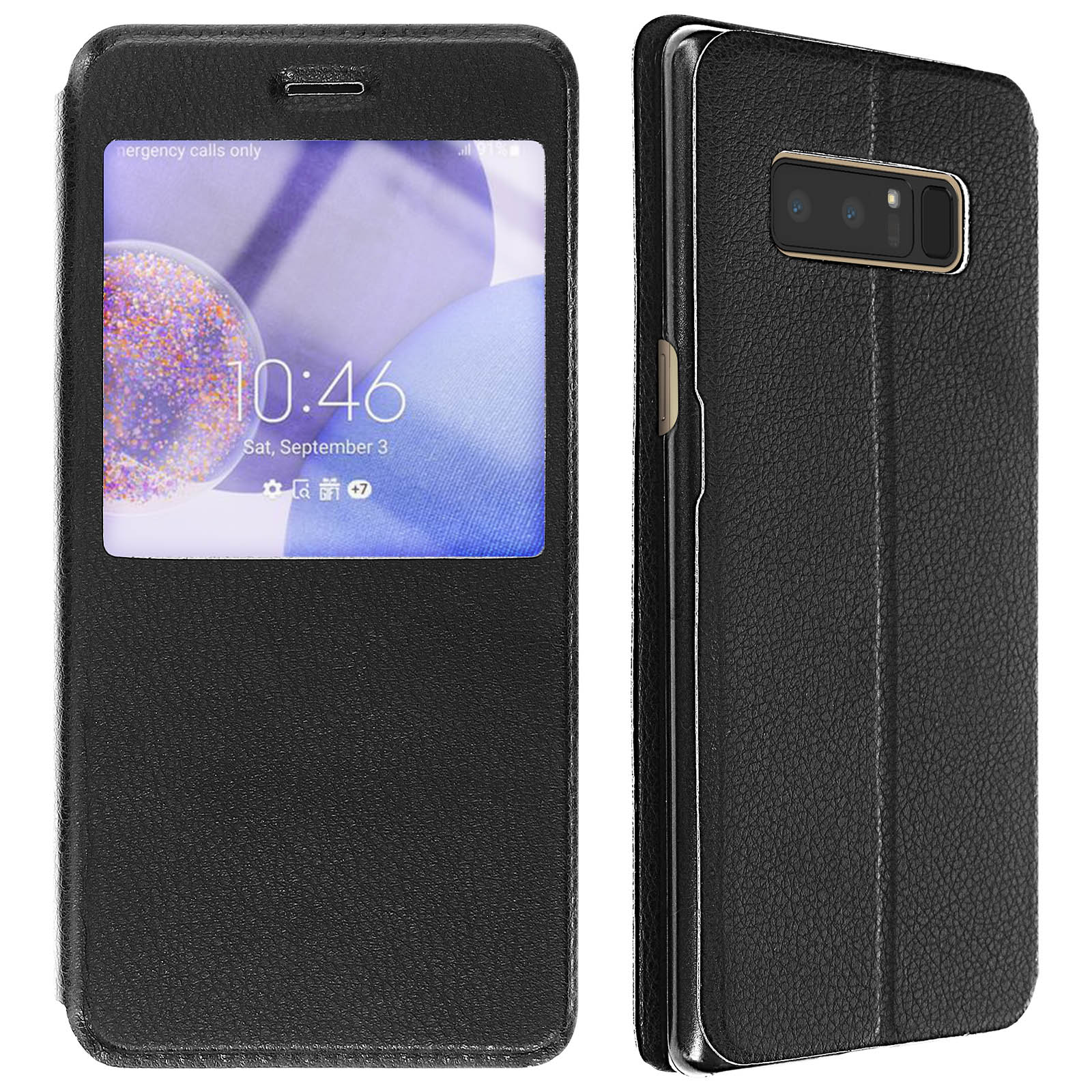 N NEWTOP Cover Flip Per Realme 8 5G – Custodia In Pelle Sinteca Con Portafoglio E Supporto (Nero)
