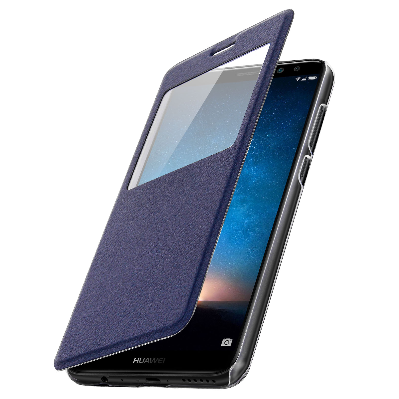 Custodia a Libro Flip Cover S-View per Huawei Mate 10 Lite - Blu - Italiano