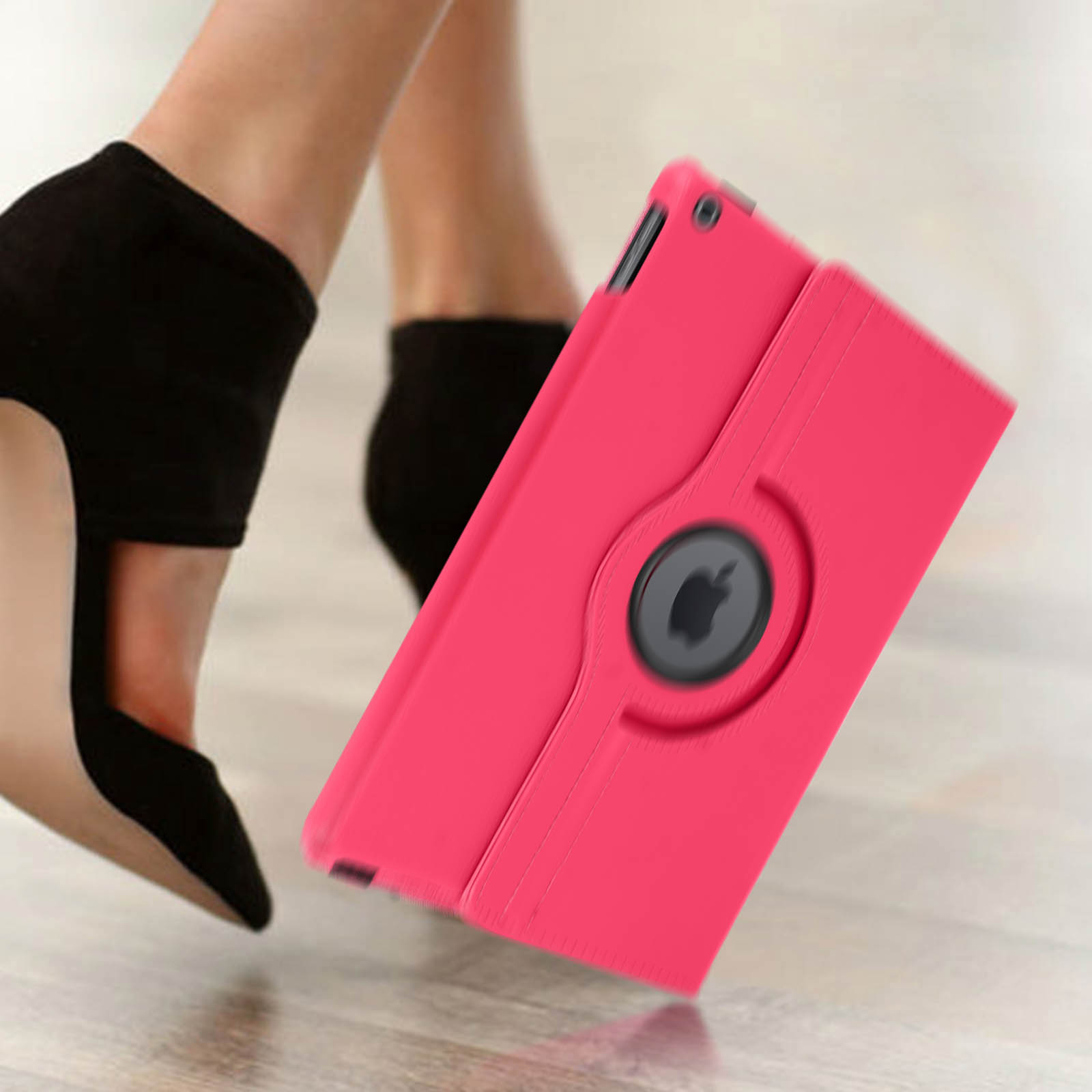 Housse Rotative 360° Pour IPad Pro 9.7" - Rose Fuchsia - Support Intégré - Neuf