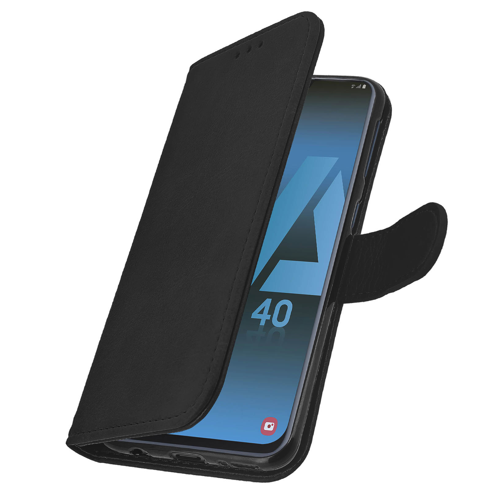 Klapphlle, Tasche schwarze Handyhlle mit Kartenfchern fr Samsung Galaxy  A40 - German