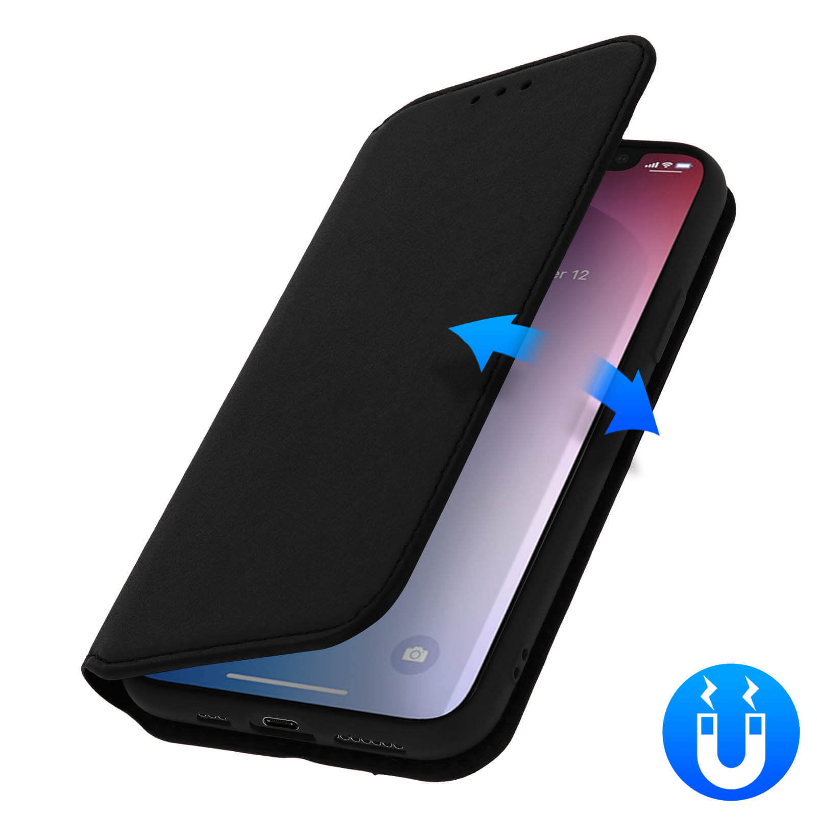 Custodia a libro Magnetica Cover a Portafoglio Case per iPhone X XS 11 Pro Max