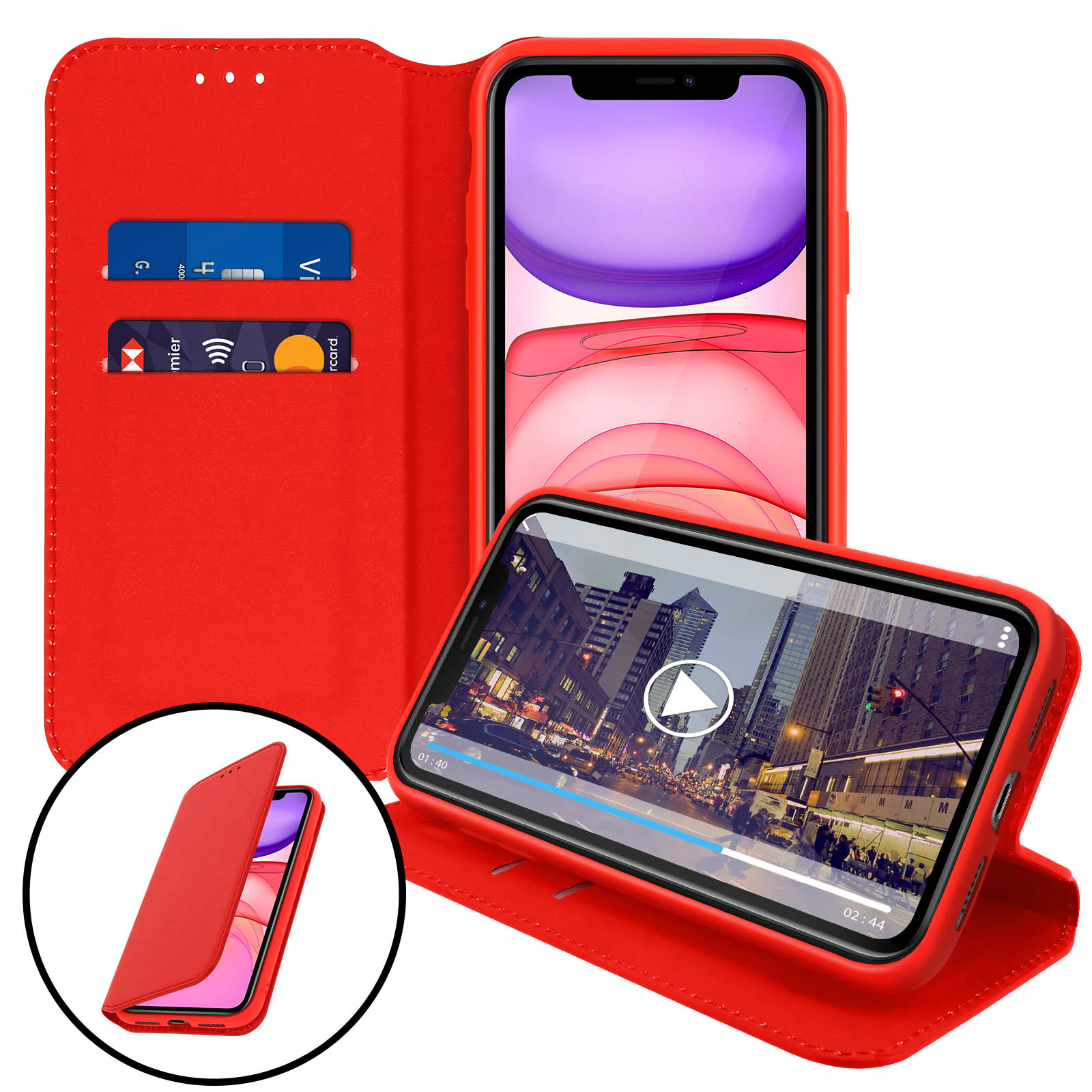 Custodia IPhone 11 Con Supporto Anello Metallico 360° | Cover In Silicone Morbido Con Supporto Magnetico Per Auto | Nero
