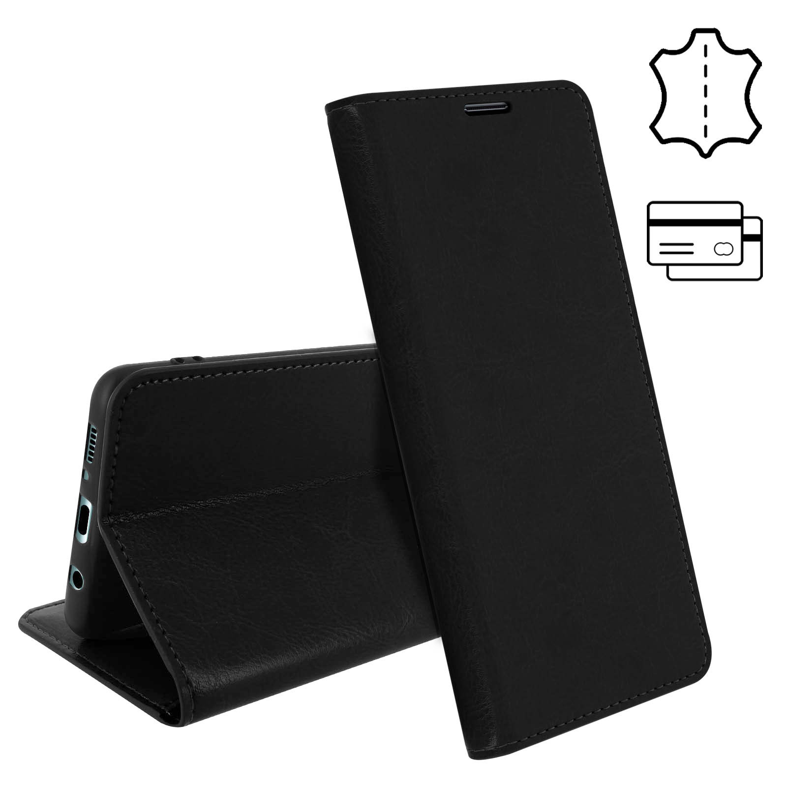 YATWIN Cover Samsung Galaxy A51 con Vetro Temperato, Flip Custodia Portafoglio in Pelle Premium Slot Caso, Interno TPU Antiurto, Supporto Stand e Chiusura Magnetica Cover per Samsung Galaxy A51 - Nero