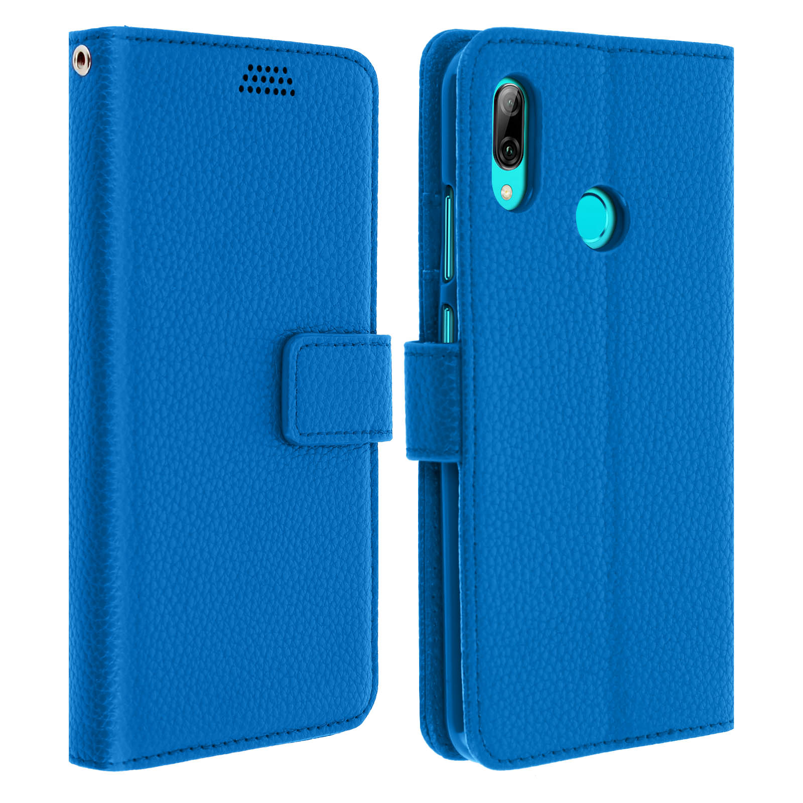 Custodia Portafoglio In Pelle Per Huawei P Smart 2019 / Honor 10 Lite - Con Slot Carte E Supporto Per Video - Blu