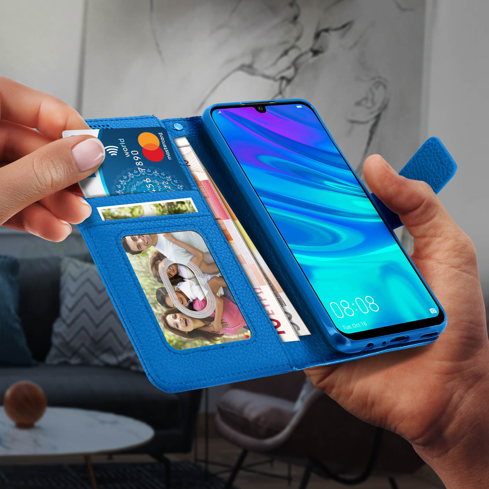 Avizar - Cover Huawei P Smart 2019 / Honor 10 Lite Silicone + Dorso Rigido Nero