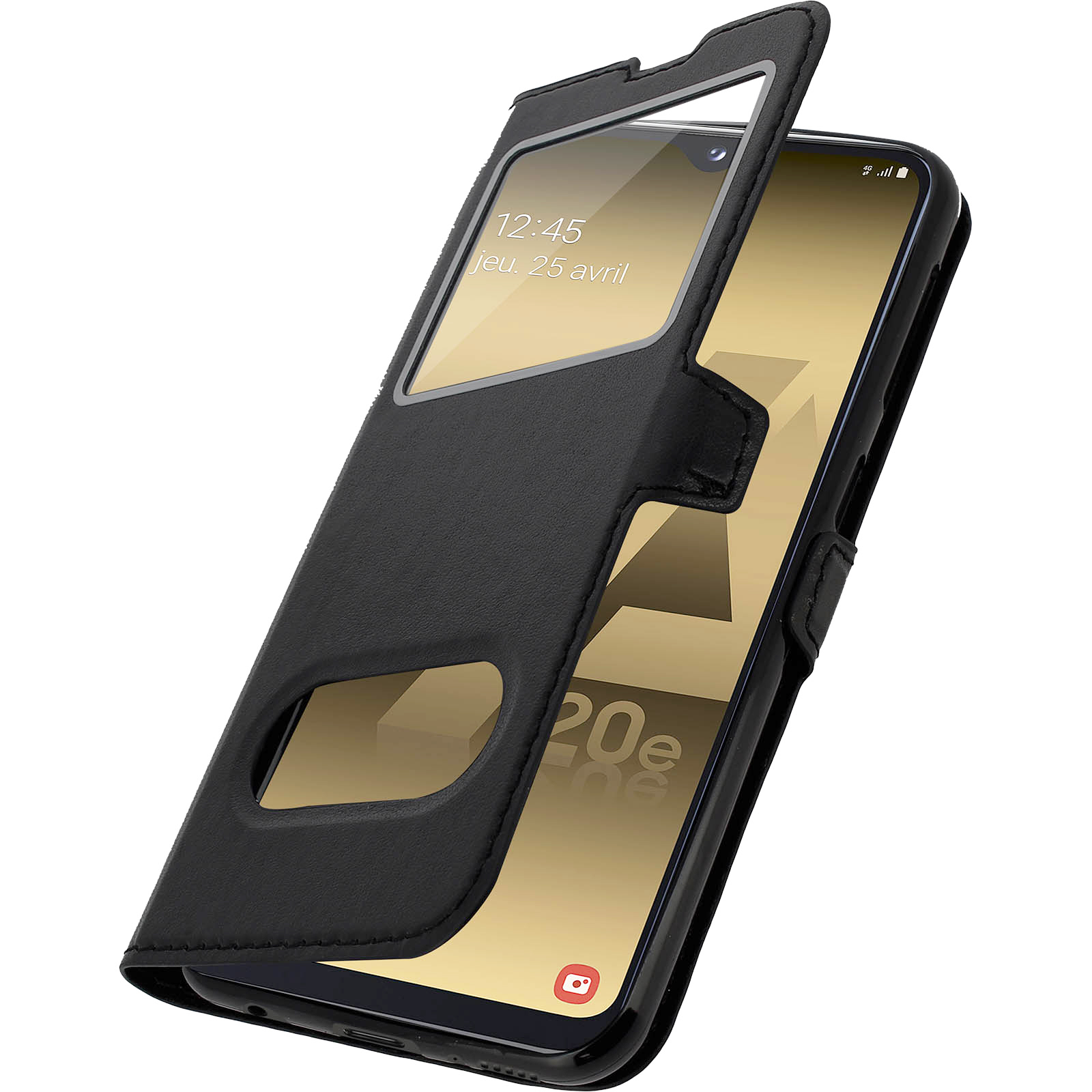 Étui Portefeuille Magnétique Pour Samsung Galaxy A20/A30 - Noir (Cuir Synthétique)