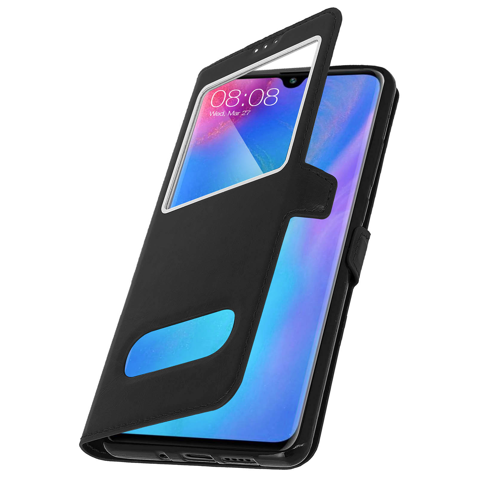 Custodia Mumbi Per Huawei P30 Pro - Trasparente E Nero, Morbida E Sottile, Protezione Antiurto