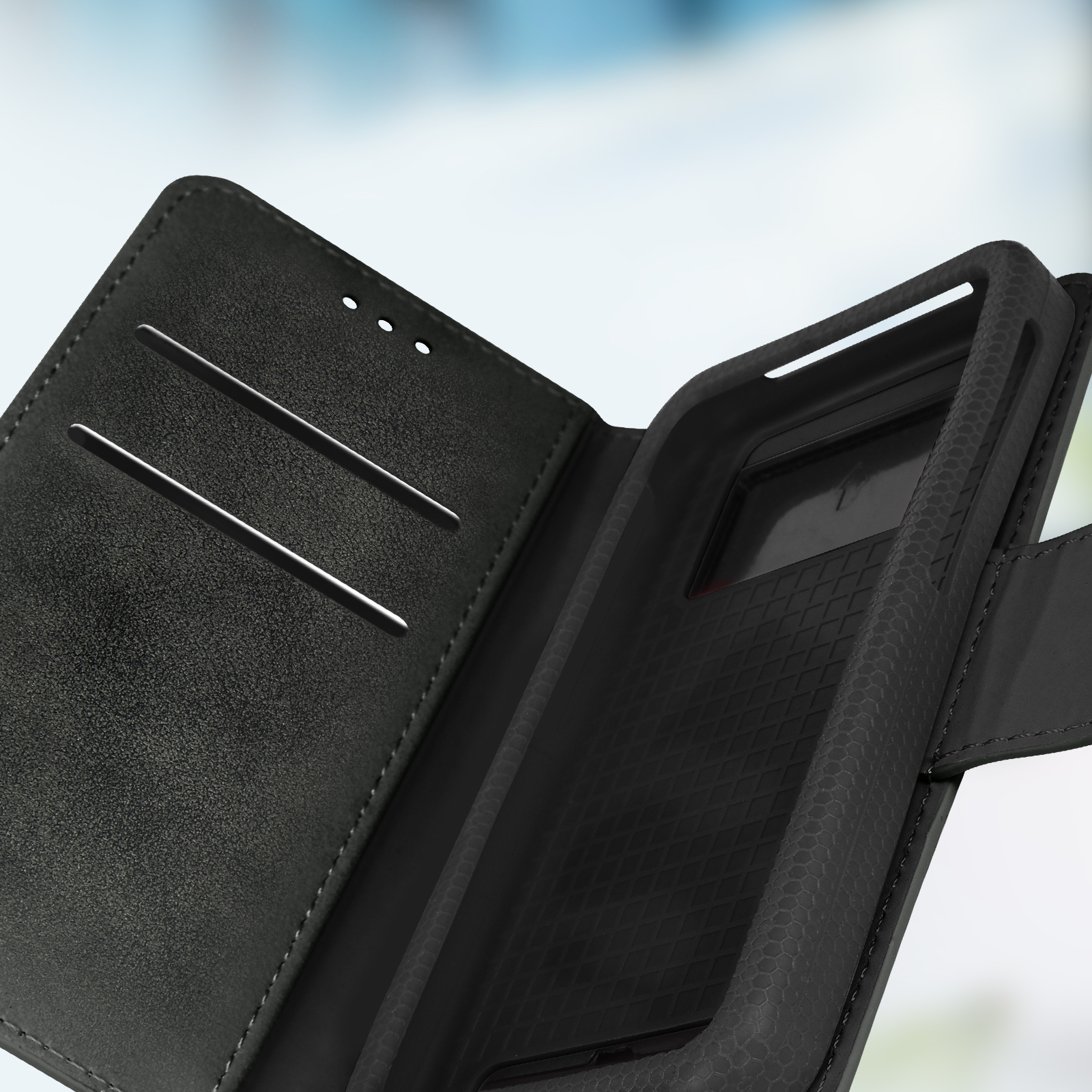 Étui Folio Universel OXO Pour Téléphone - Taille XL - Noir éco-cuir (PU)