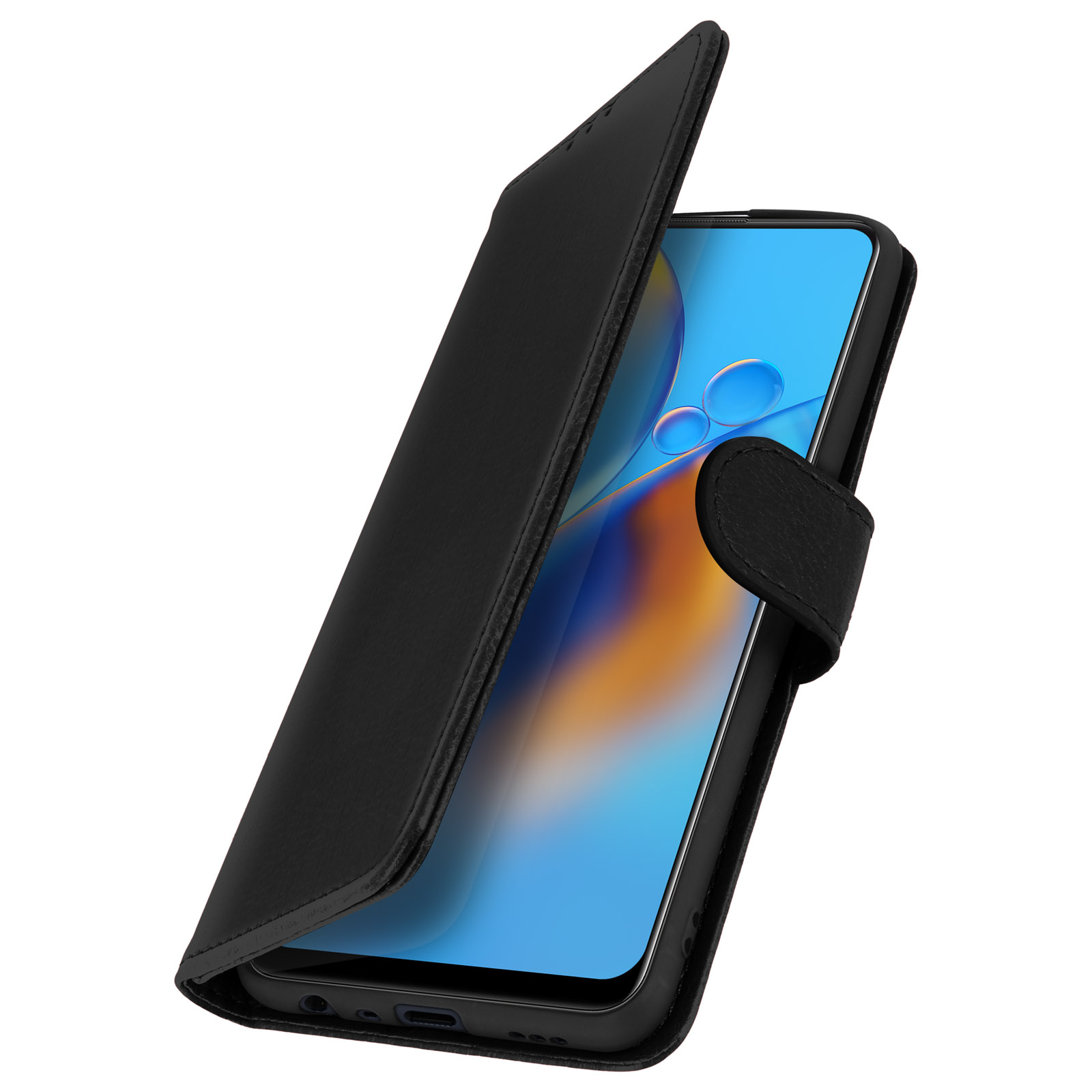 Custodia Silicone e Plastica Opaca Cover con Supporto per Oppo A74 4G Nero