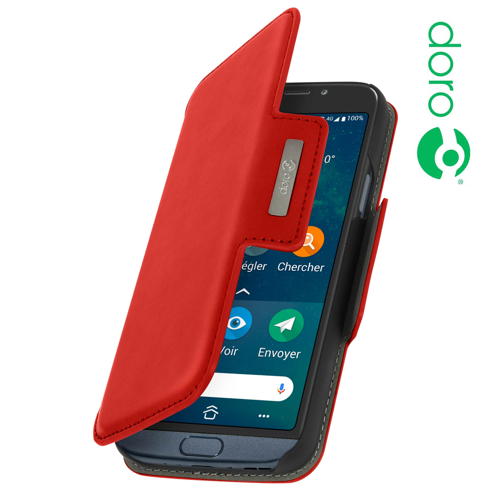 Etui Portefeuille Magnétique Pour Oukitel C60 - Cuir Synthétique, Fentes Pour Cartes, Fonction Support - Rouge, Style Rétro