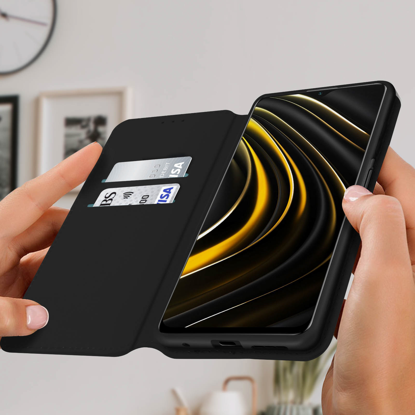 Custodia Flip Cover Libro Portafoglio Chiusura Magnetica per XIAOMI