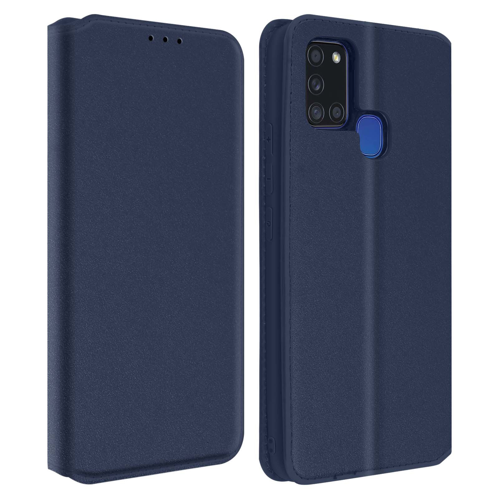 GALAXY A21x2台セット Custodia Flip Portacarte e Stand Video - blu per Samsung Galaxy